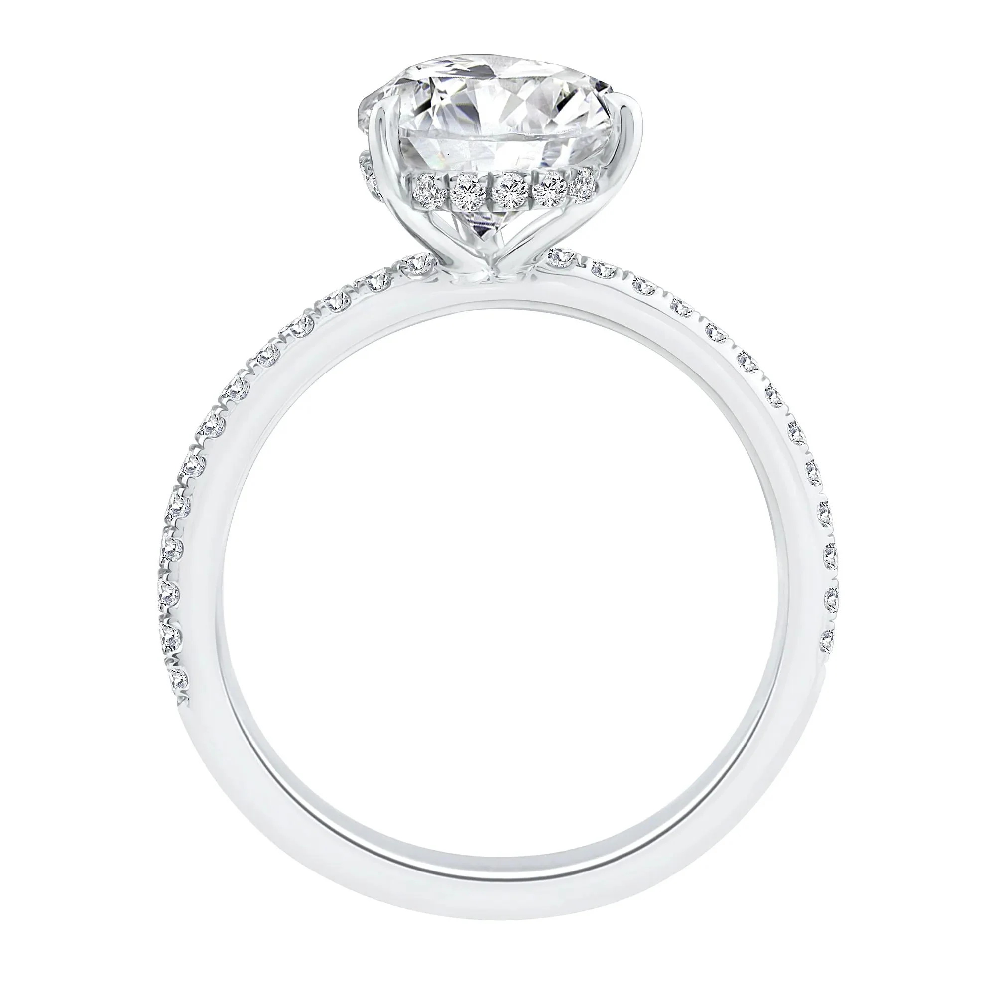3 1/4 CT. Tw. Lab Grown Diamond Engagement Ring 14K White Gold Round Brilliant Cut Size 7 1mm - Image 2