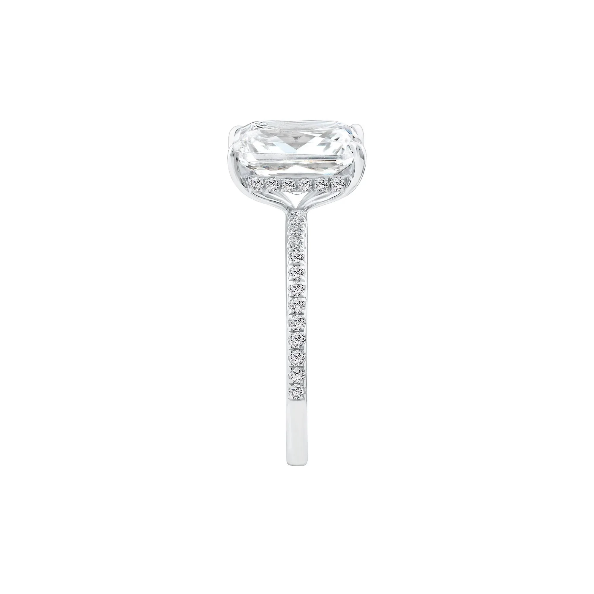 3 1/4 CT. Tw. Lab Grown Diamond Radiant-Cut Engagement Ring 14K White Gold Size 6 1mm - Image 3
