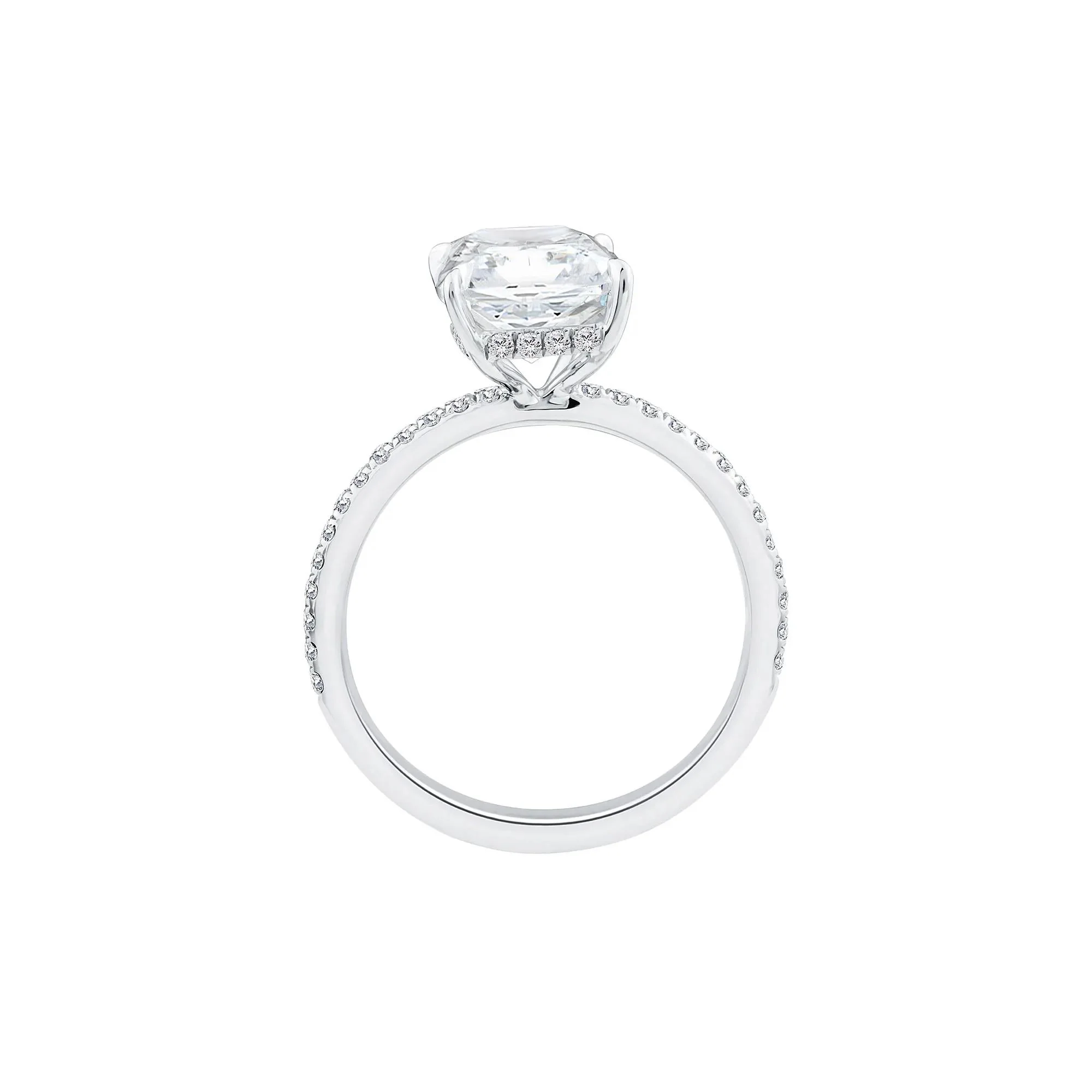 3 1/4 CT. Tw. Lab Grown Diamond Radiant-Cut Engagement Ring 14K White Gold Size 6.5 1mm - Image 2
