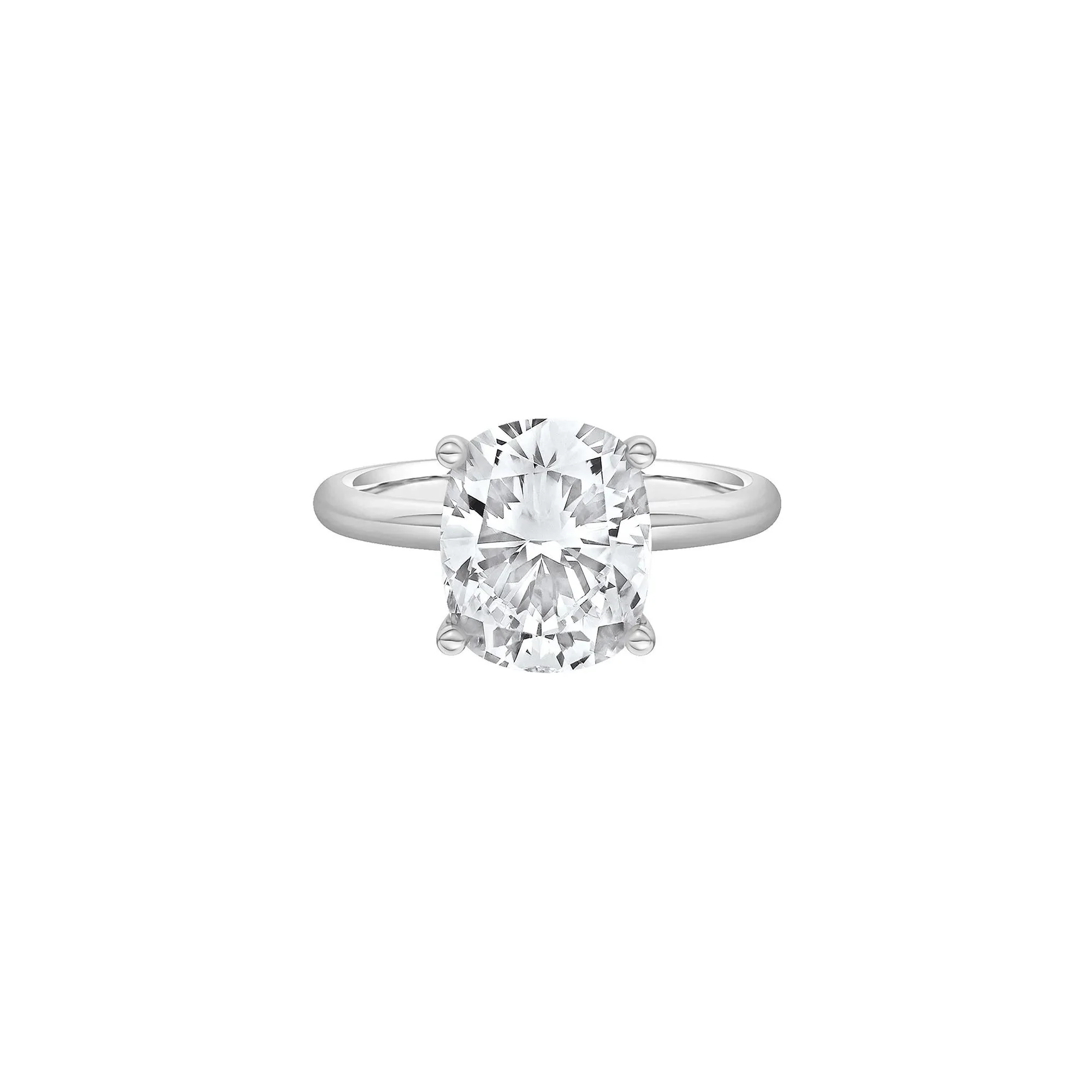 2 CT. Tw. Lab Grown Diamond Elongated Cushion-Cut Engagement Ring 14K White Gold Size 8.5 2mm