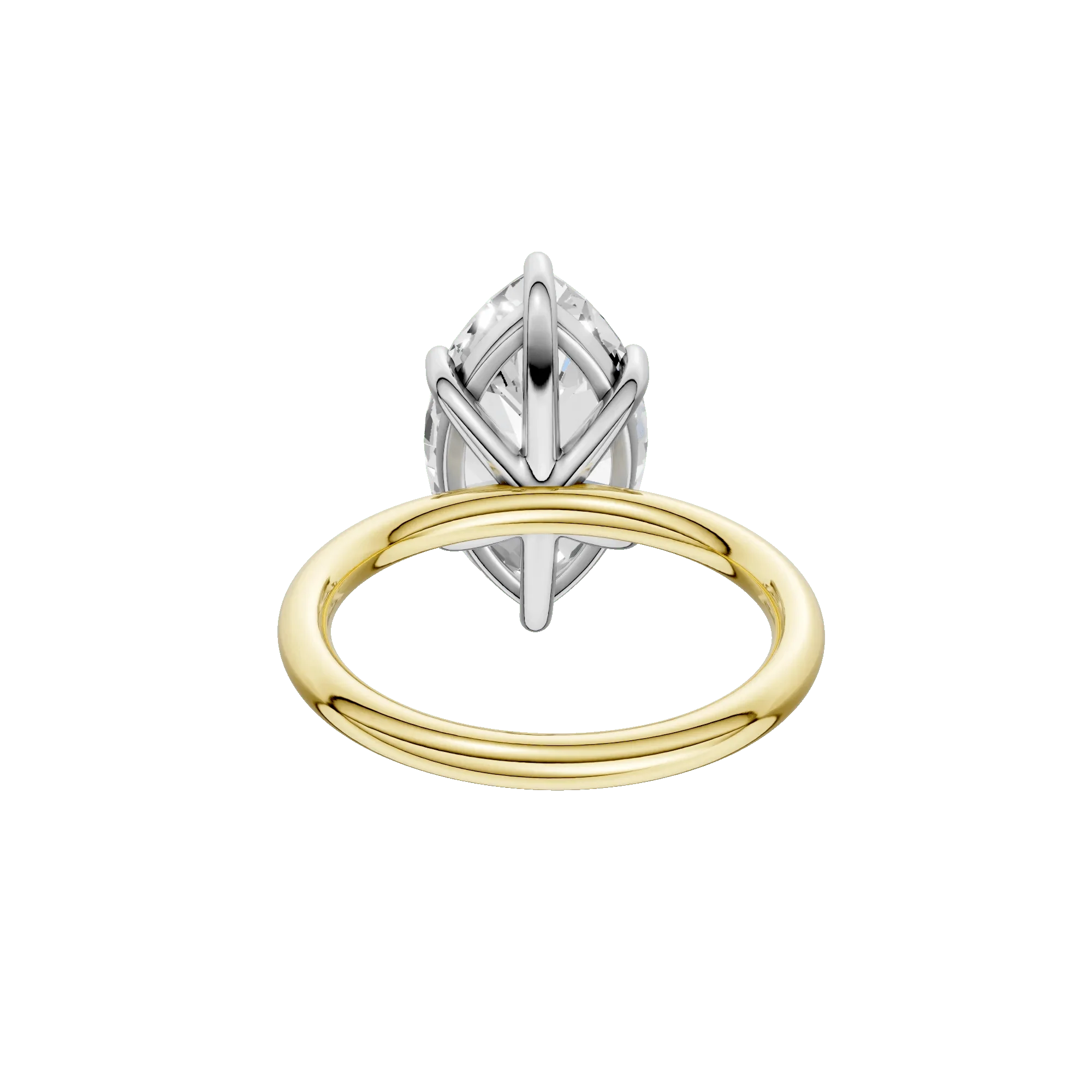 4 CT. Tw. Lab Grown Diamond Marquise Solitaire Engagement Ring 14K Yellow and White Gold Size 4 2mm - Image 5