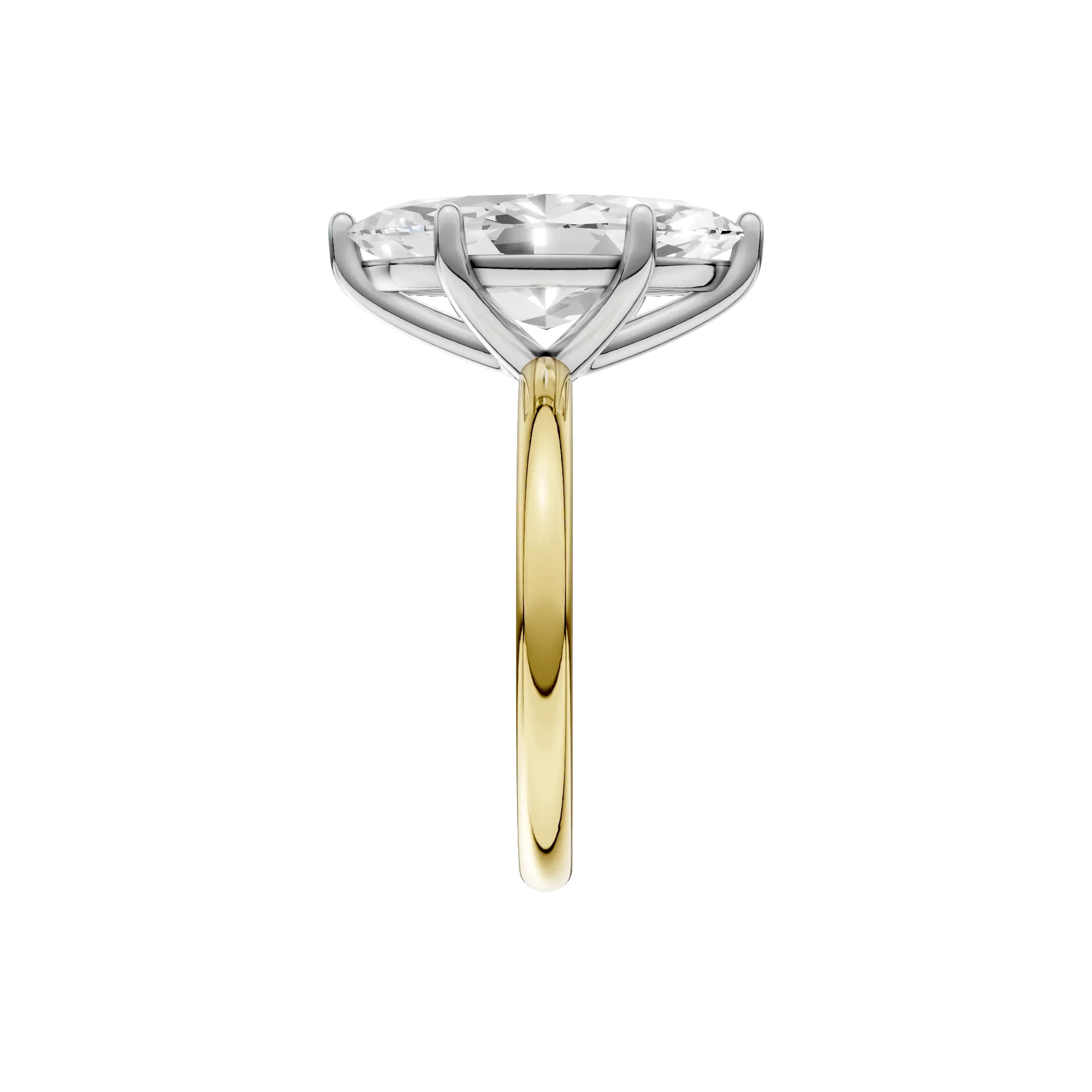 4 CT. Tw. Lab Grown Diamond Marquise Solitaire Engagement Ring 14K Yellow and White Gold Size 9 2mm - Image 4