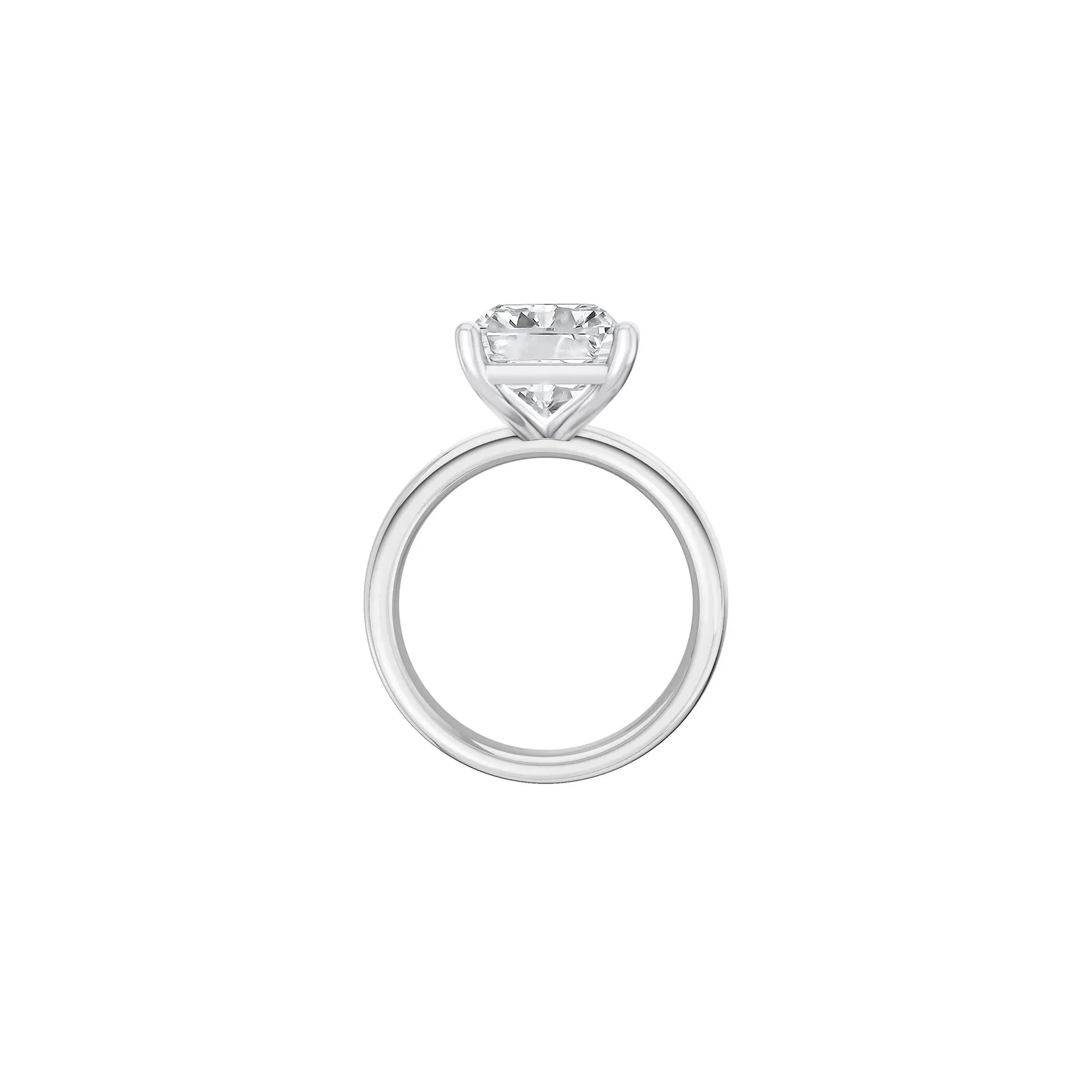 Lab Grown Diamond Radiant-Cut Solitaire Ring 14K White Gold (4 CT.) Size 10.5 2mm - Image 2