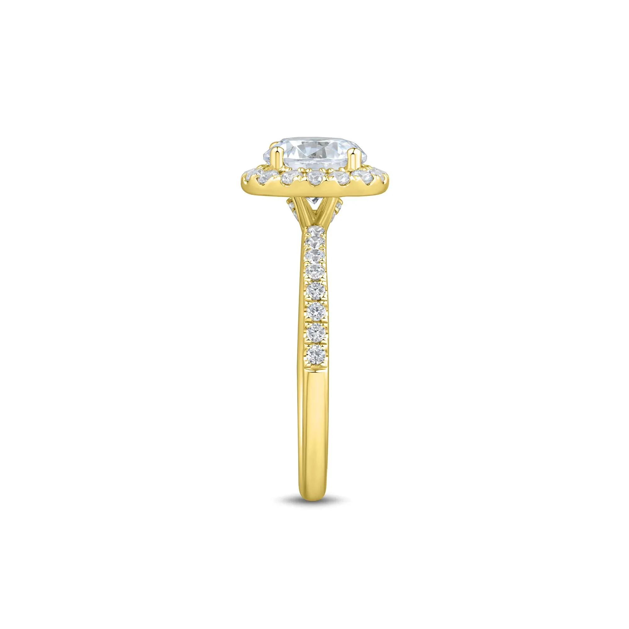 2 CT. Tw. Lab Grown Diamond Halo Engagement Ring 14K Yellow Gold Size 7 1mm - Image 3