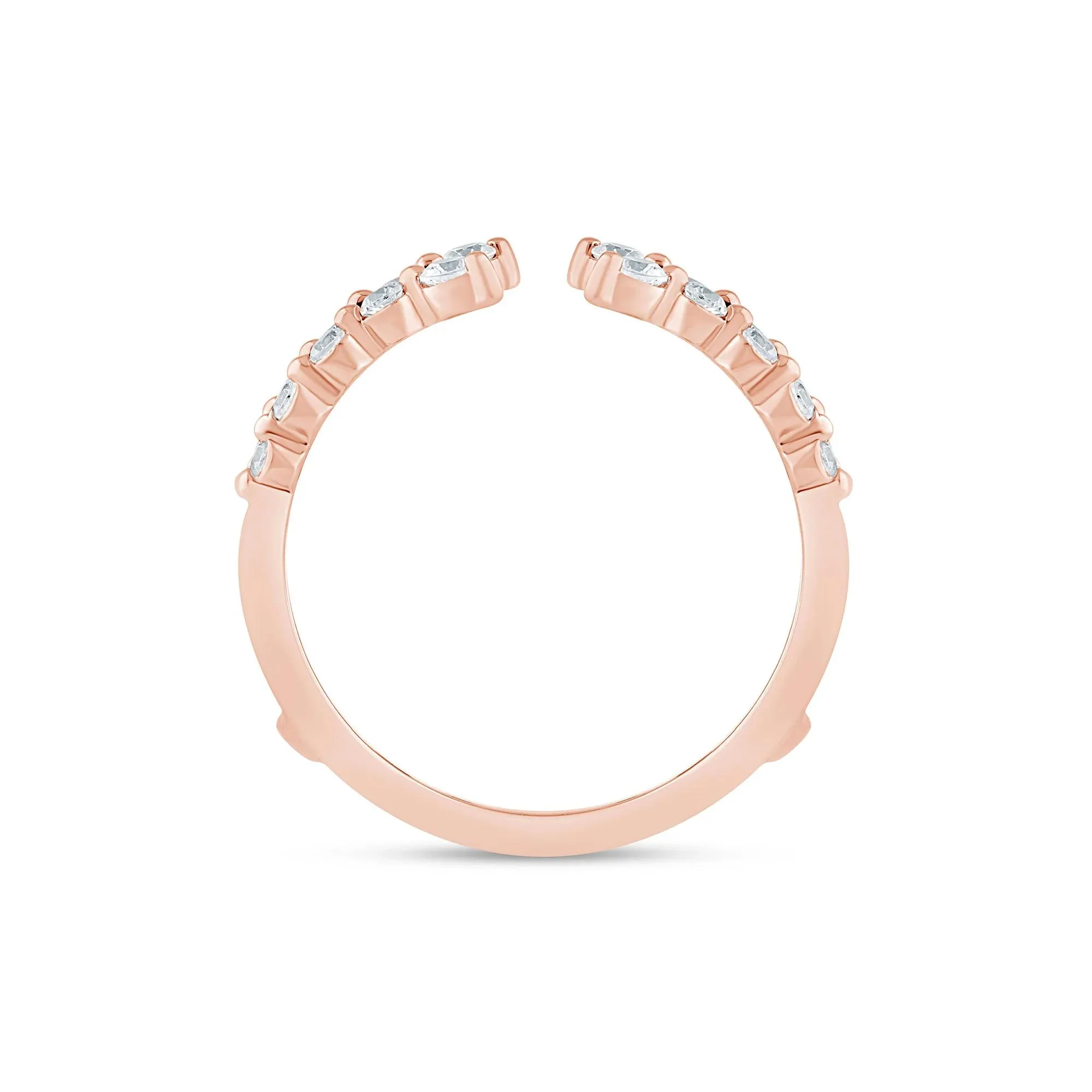 3/8 CT. Tw. Lab Grown Diamond Open Ring Insert 14K Rose Gold Size 6.5 1.5mm - Image 2