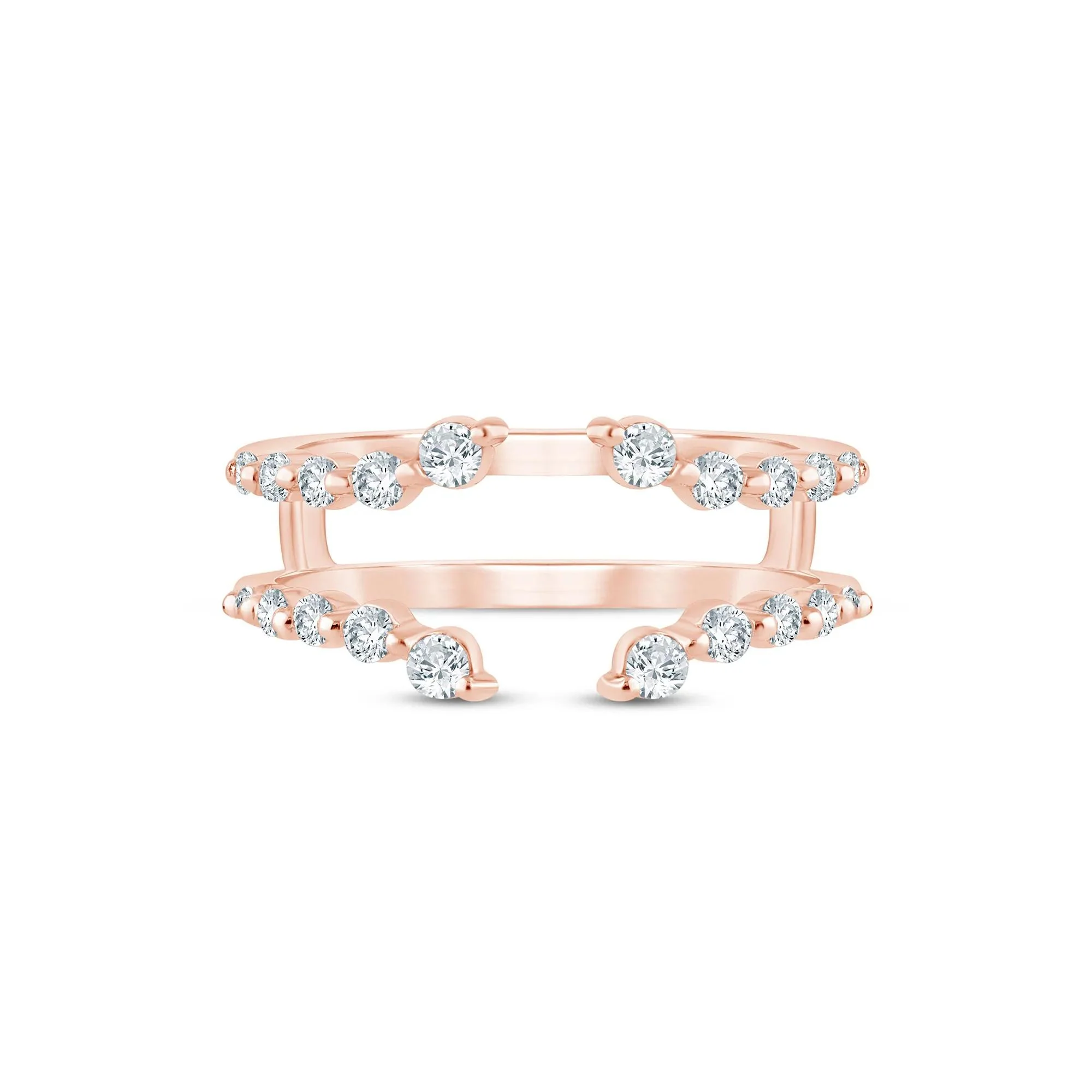 3/8 CT. Tw. Lab Grown Diamond Open Ring Insert 14K Rose Gold Size 9 1.5mm