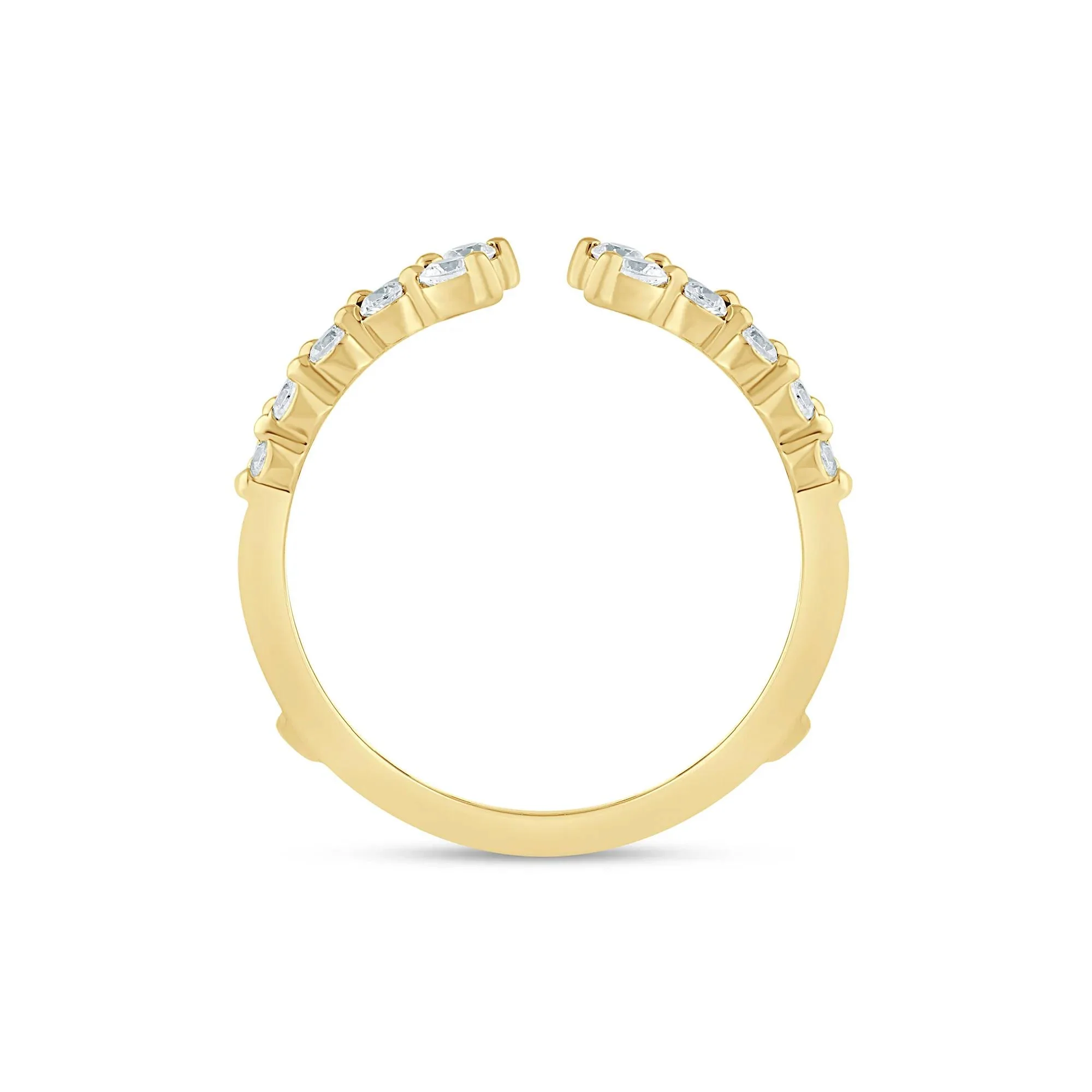 3/8 CT. Tw. Lab Grown Diamond Open Ring Insert 14K Yellow Gold Size 7 1.5mm - Image 2