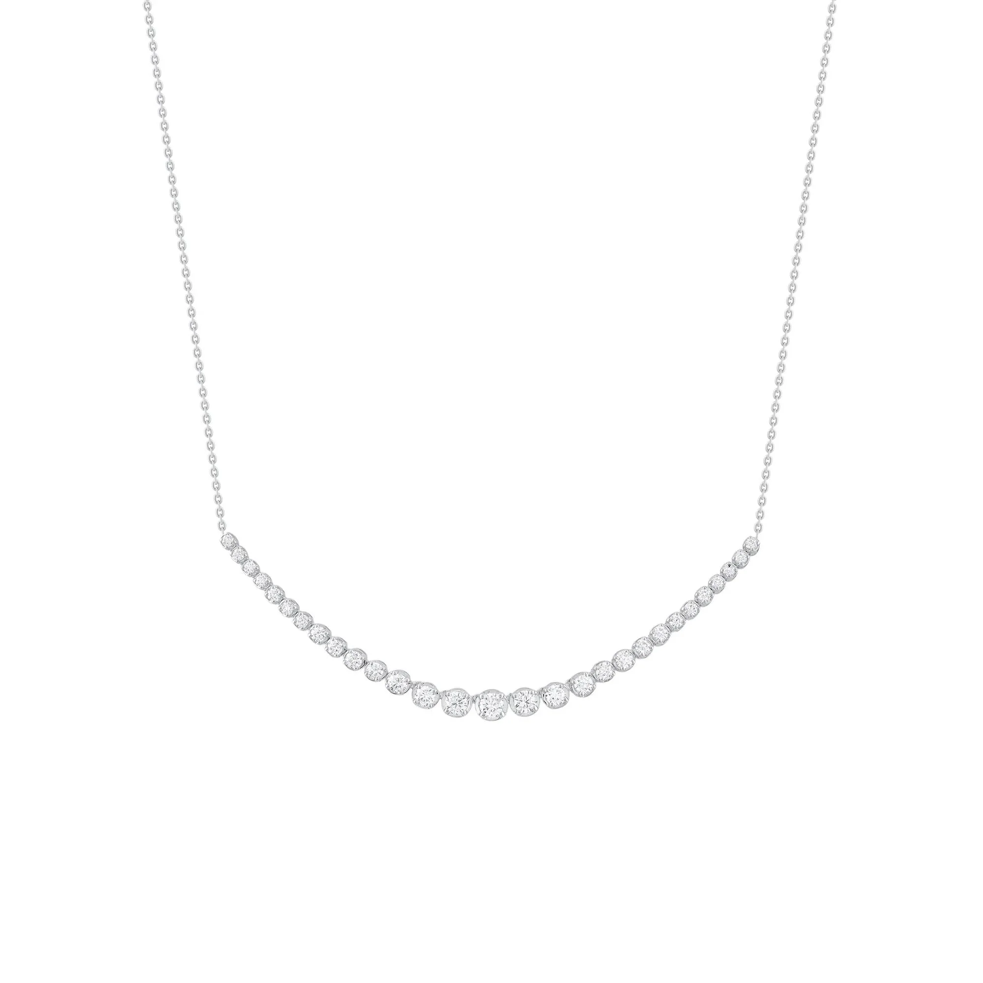 1/2 CT. Tw. Diamond Graduated Necklace 10K White Gold Size 14"
