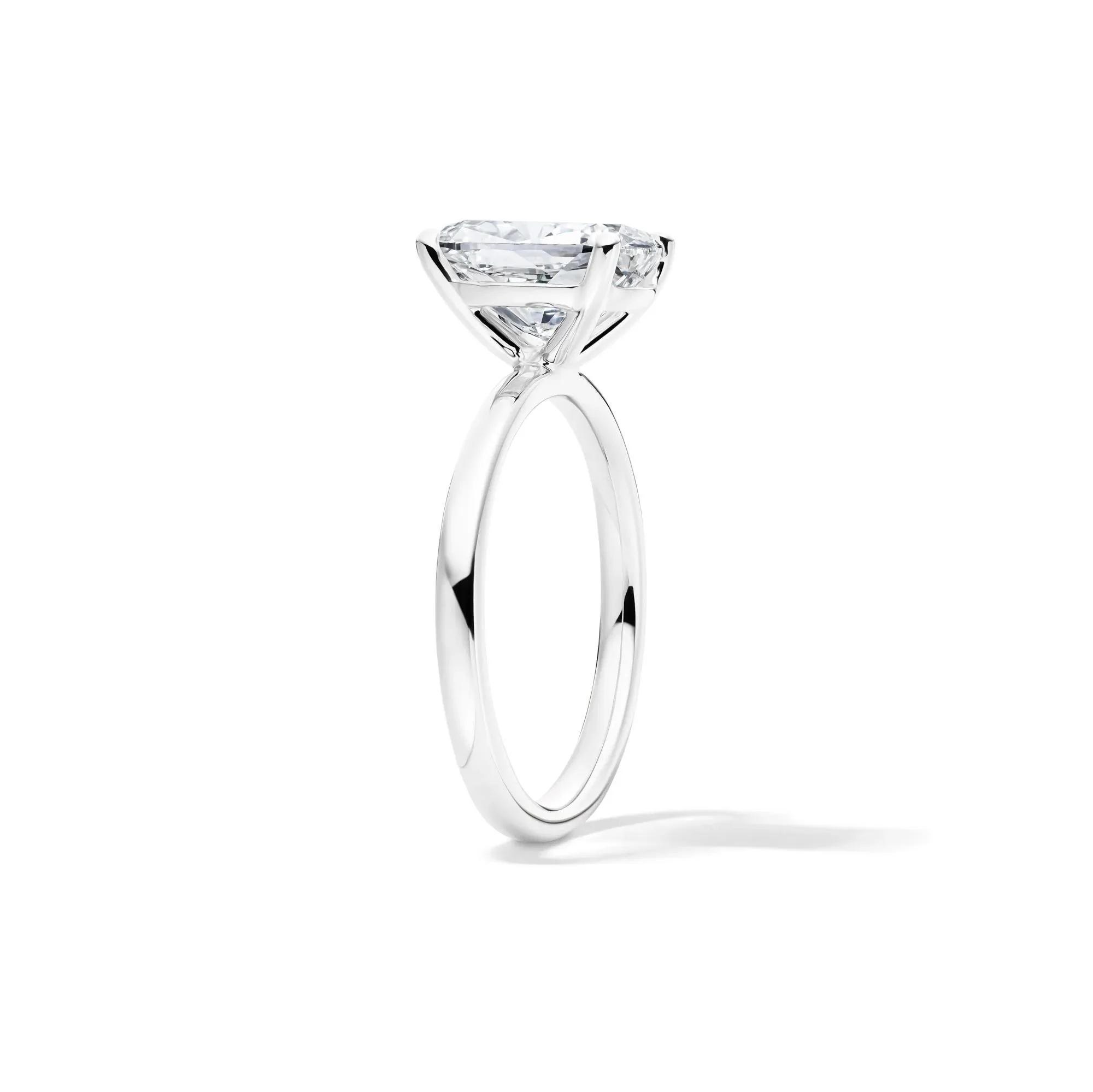 Lab Grown Diamond Elongated Cushion Solitaire Engagement Ring 14K White Gold (3 CT.) Size 5 2mm - Image 2