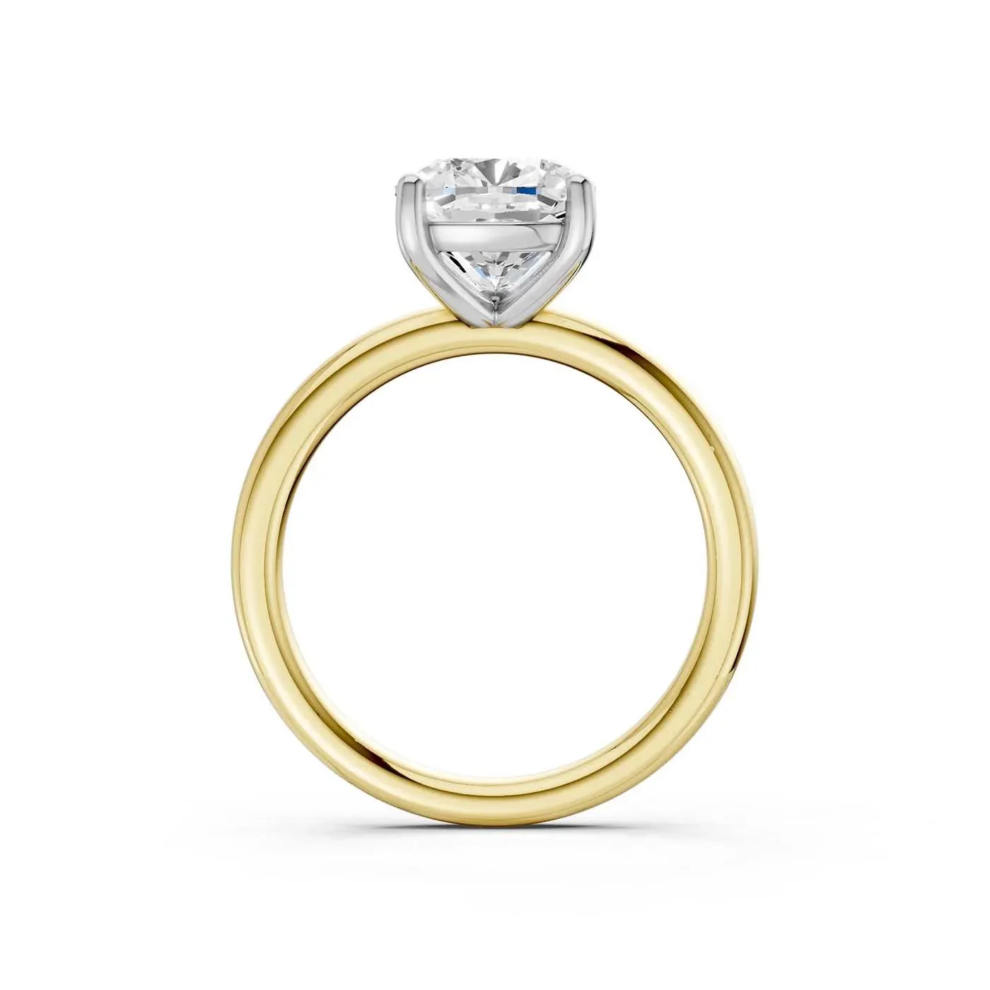 3 CT. Tw. Lab Grown Diamond Elongated Cushion-Cut Engagement Ring 14K Yellow and White Gold Size 4 2mm - Image 3