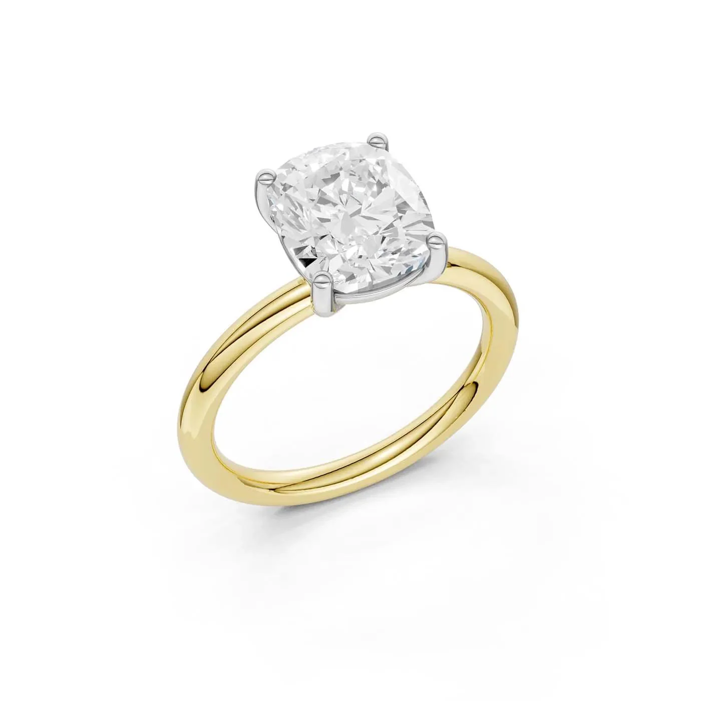 3 CT. Tw. Lab Grown Diamond Elongated Cushion-Cut Engagement Ring 14K Yellow and White Gold Size 7 2mm - Image 2