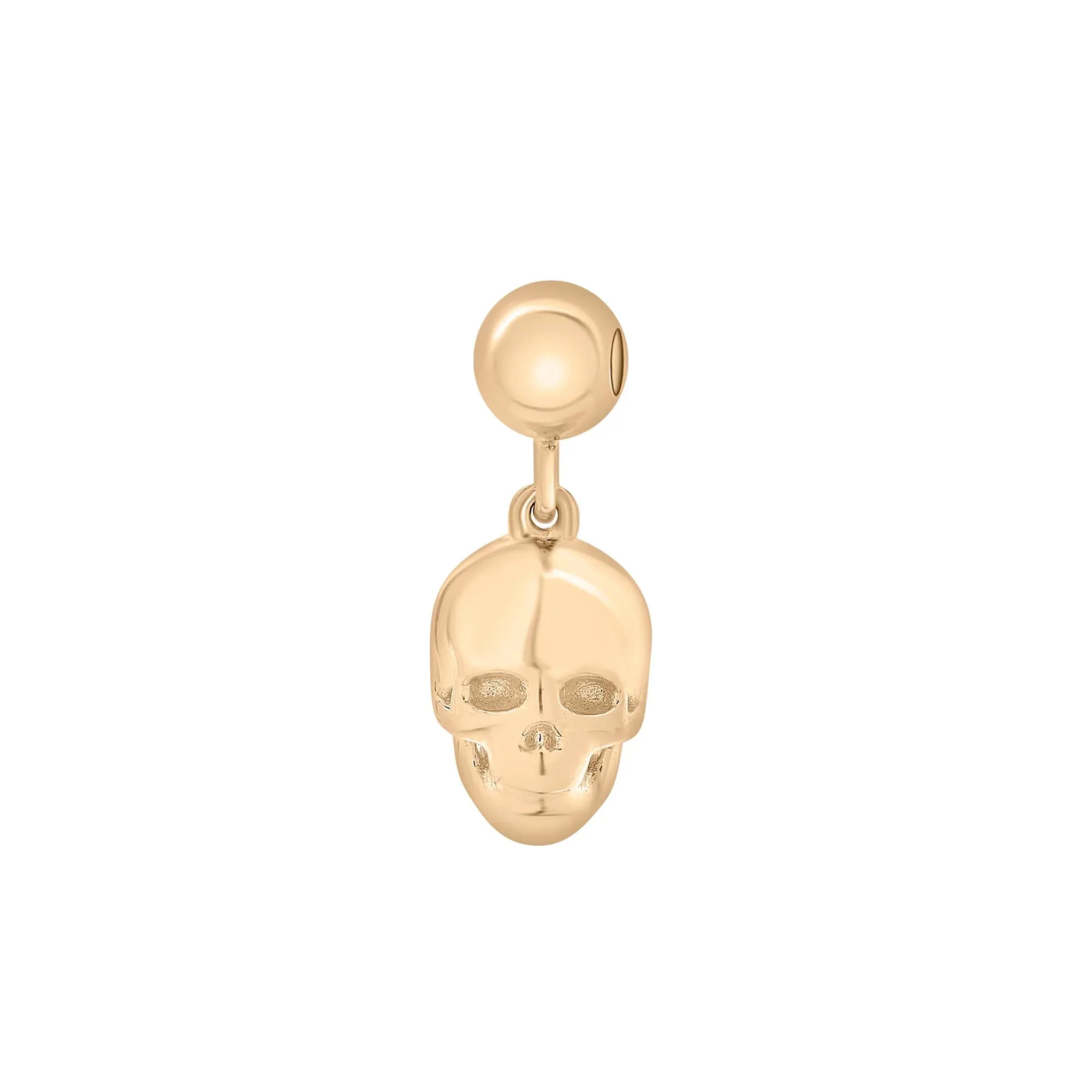 Skull Bead Charm Vermeil Yellow Size 14.00mm