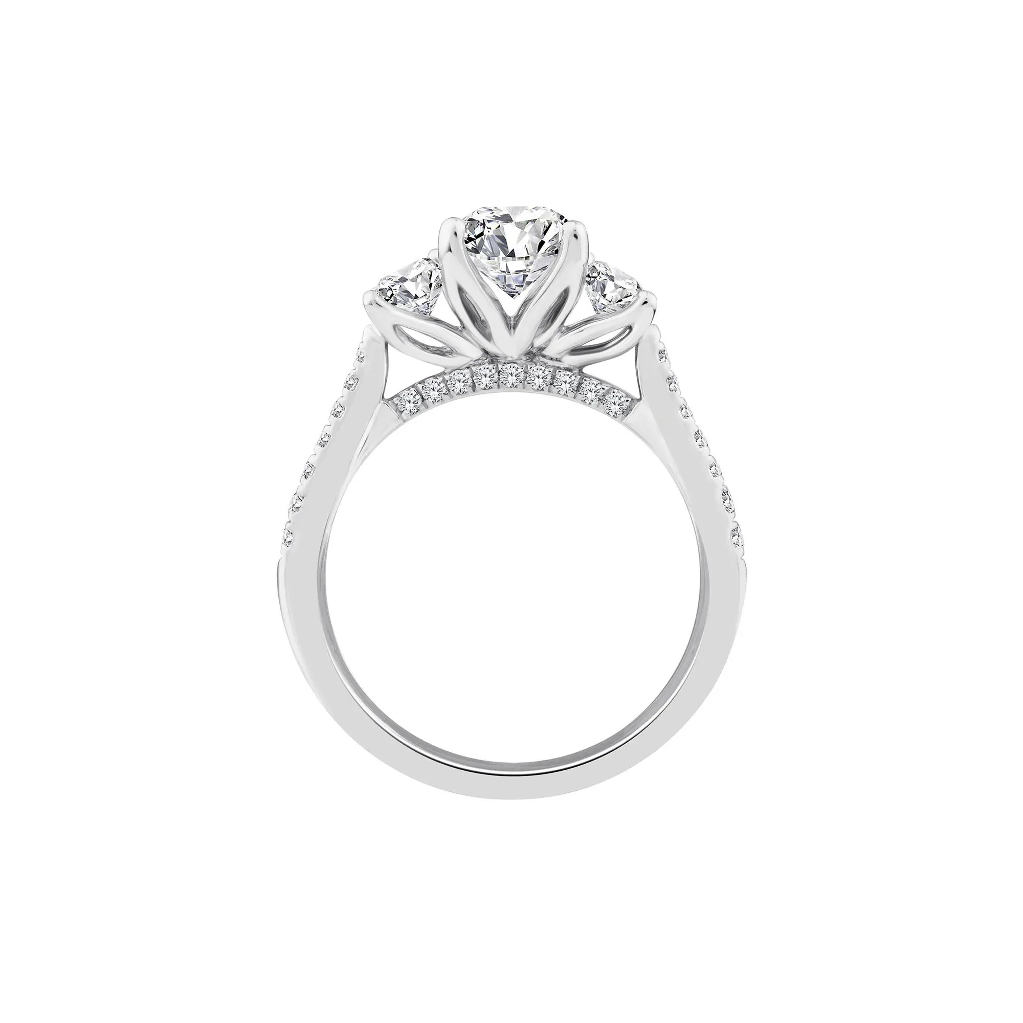 3 1/4 CT. Tw. Lab Grown Diamond Emerald-Cut Three-Stone Engagement Ring 14K White Gold Size 7.5 - Image 2