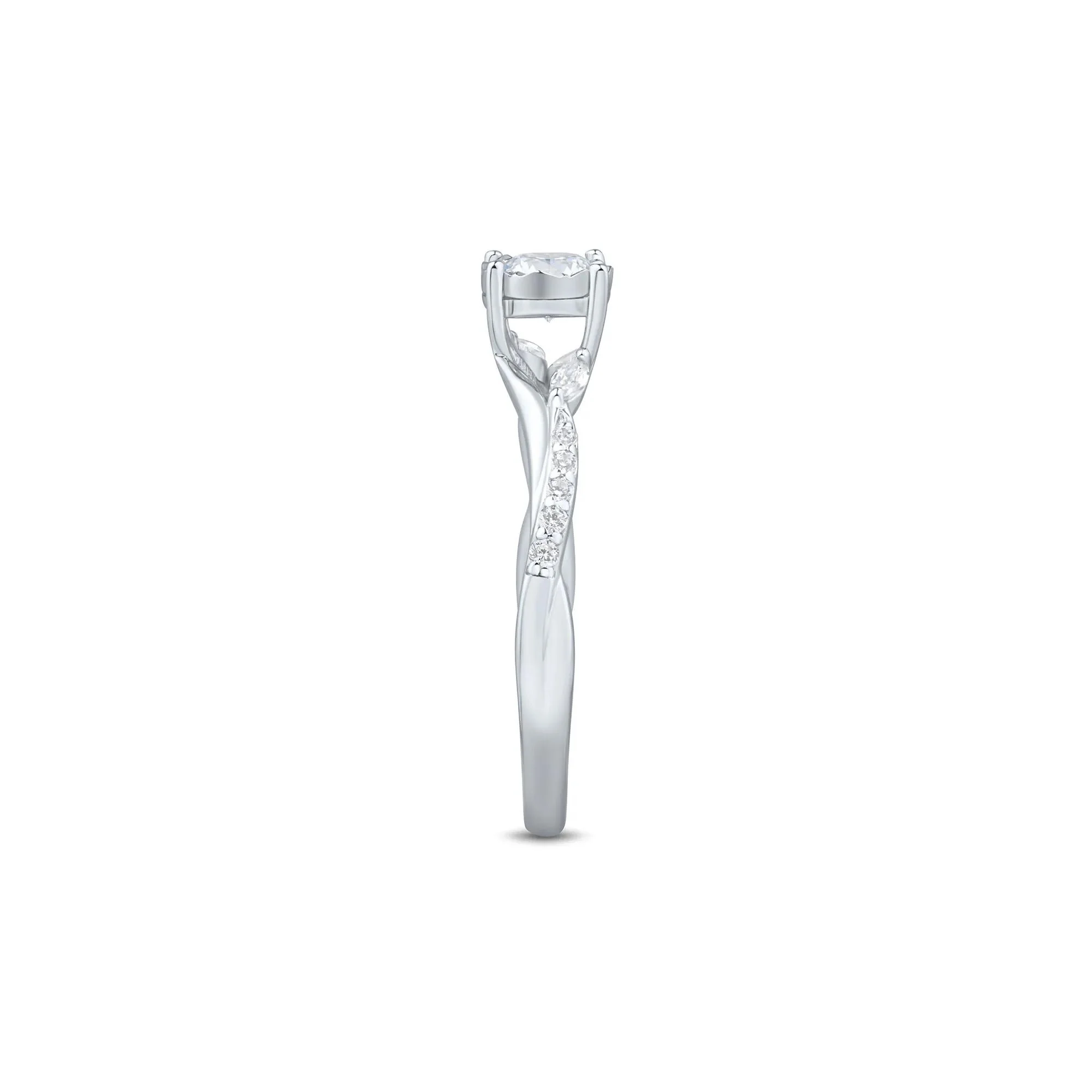 1/2 CT. Tw. Lab Grown Diamond Promise Ring 10K White Gold Size 9 1mm - Image 2
