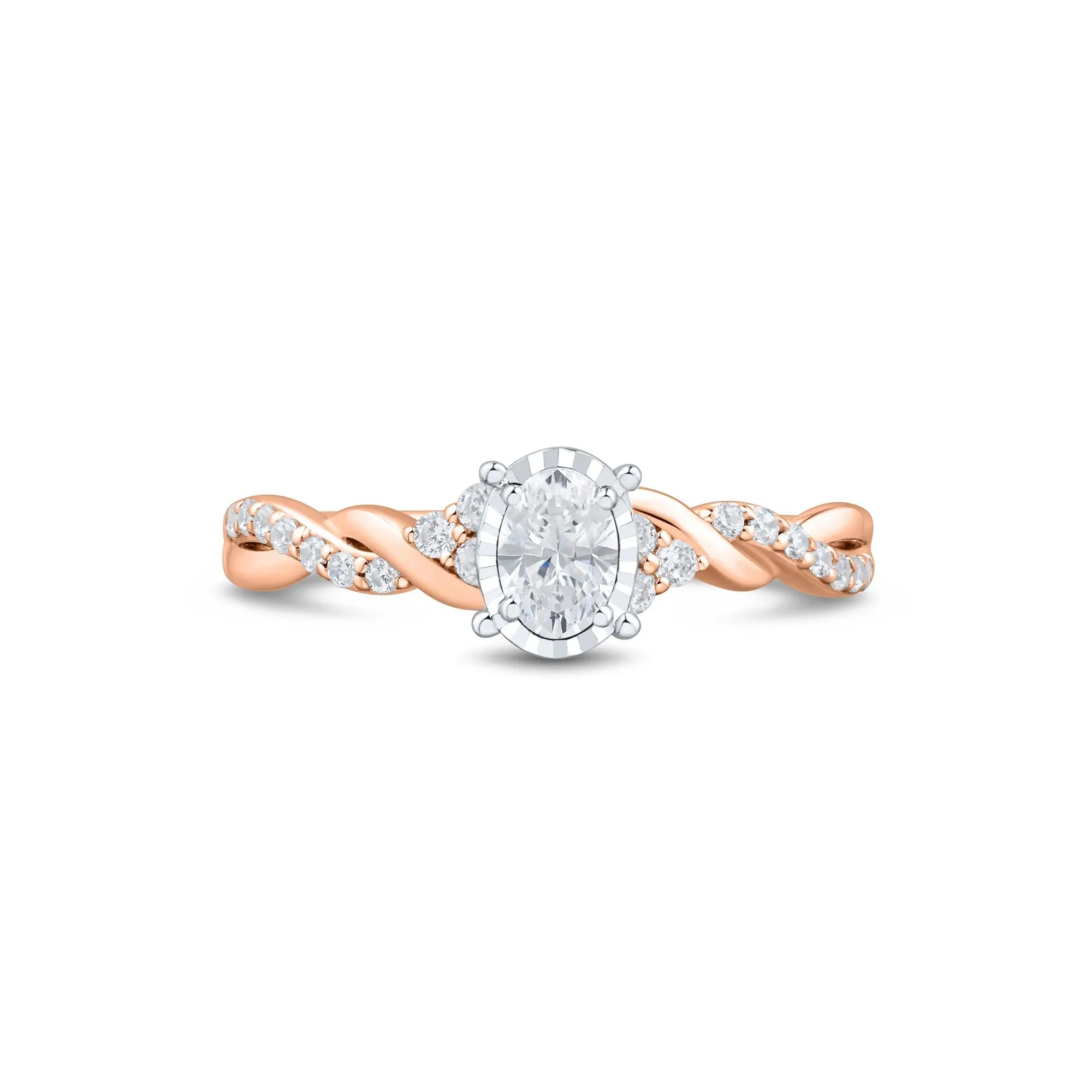 1/2 CT. Tw. Lab Grown Diamond Promise Ring 10K Rose Gold Size 7.5 1mm