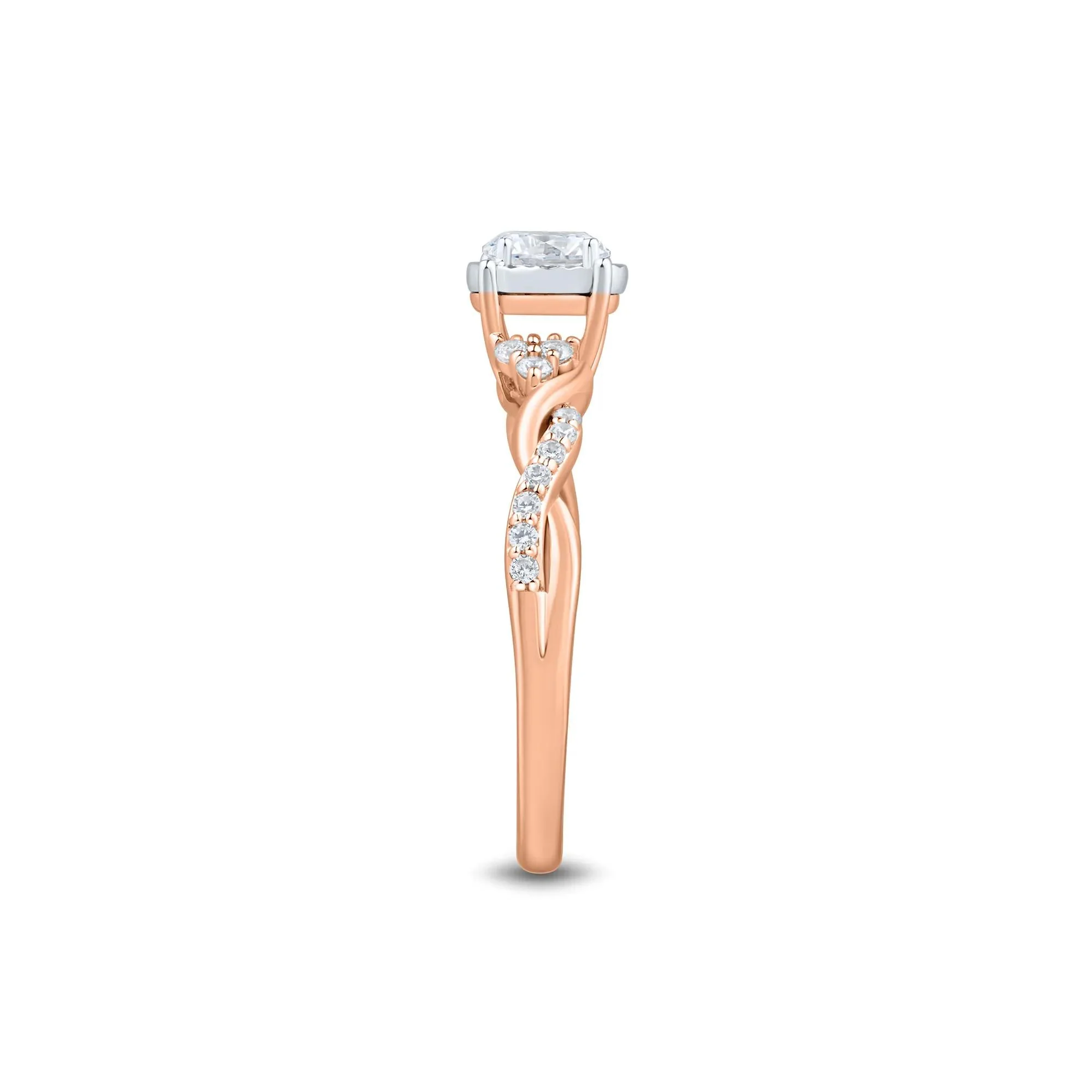 1/2 CT. Tw. Lab Grown Diamond Promise Ring 10K Rose Gold Size 9 1mm - Image 3