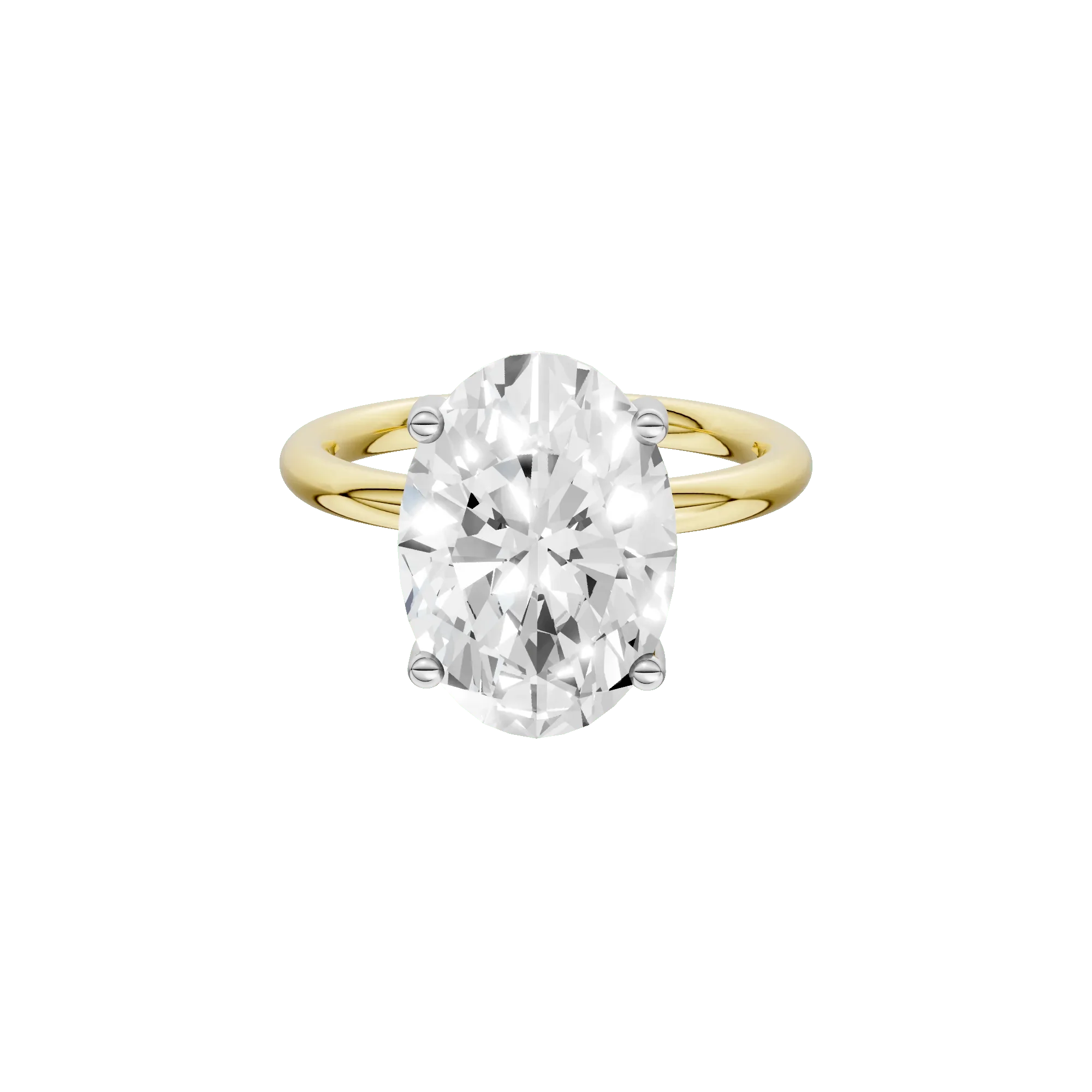 5 CT. Tw. Lab Grown Diamond Oval Solitaire Engagement Ring 14K Yellow & White Gold Size 11 2mm