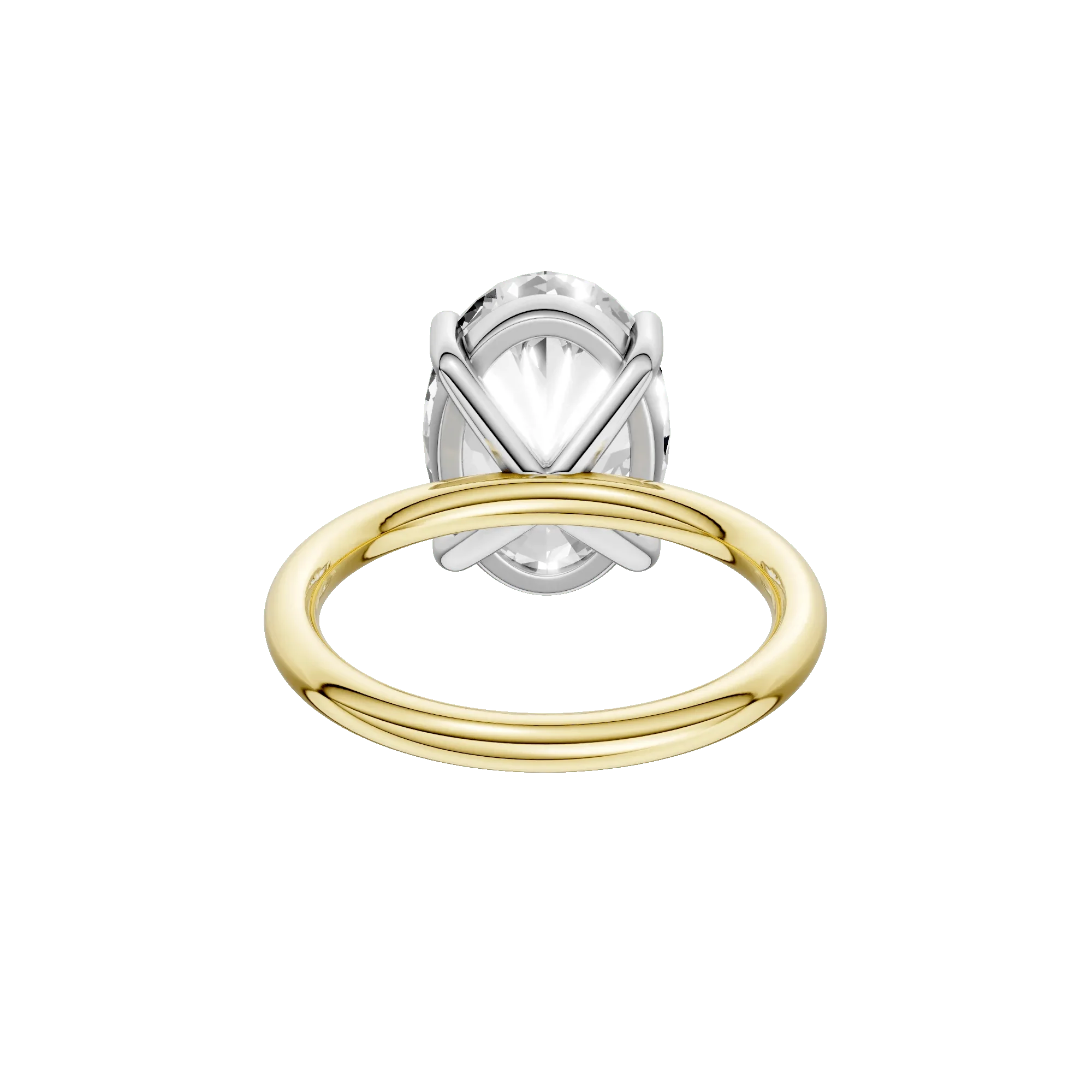 5 CT. Tw. Lab Grown Diamond Oval Solitaire Engagement Ring 14K Yellow & White Gold Size 8 2mm - Image 5