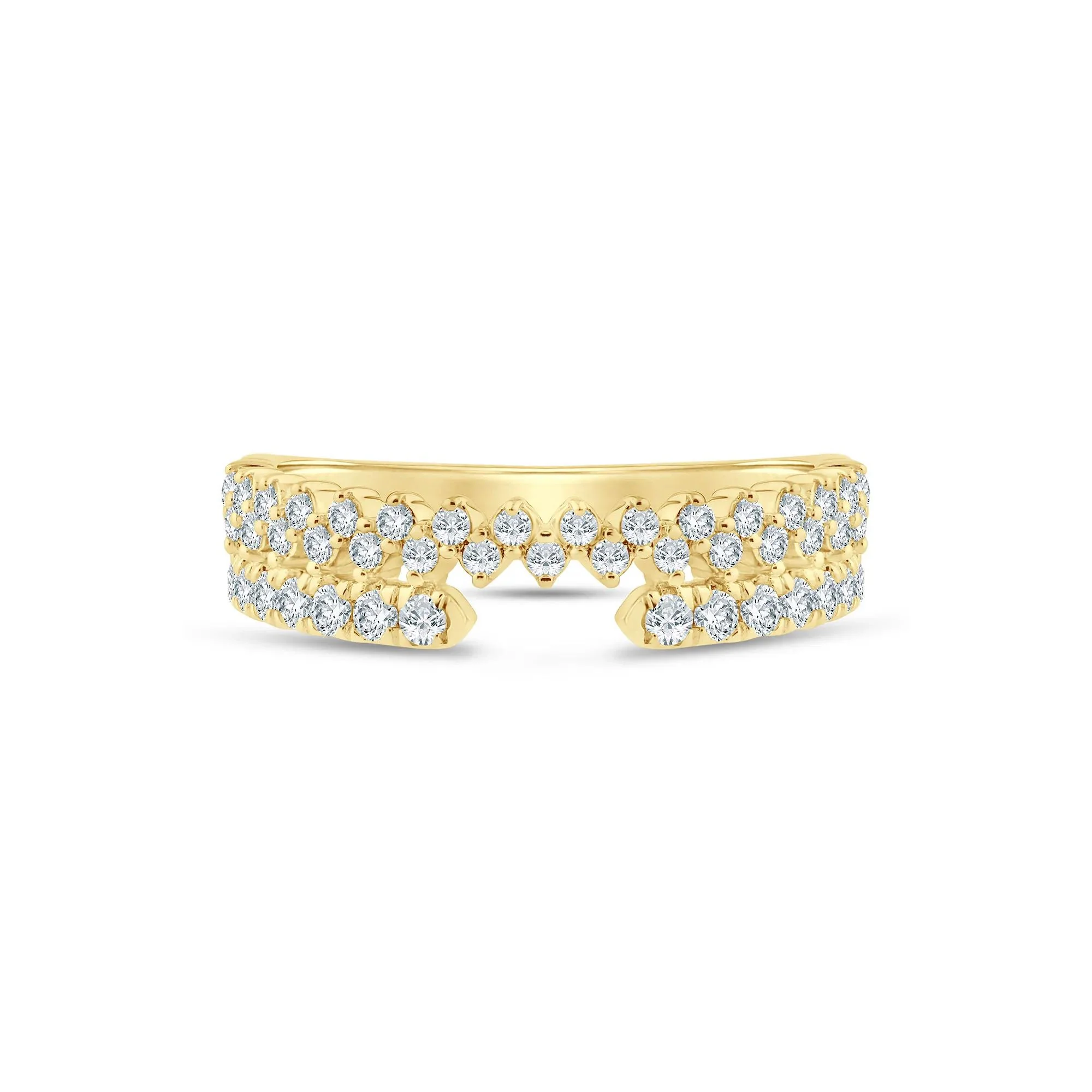 1/2 CT. Tw) Lab Grown Diamond Open Band Ring 14K Yellow Gold ( Size 5 2mm