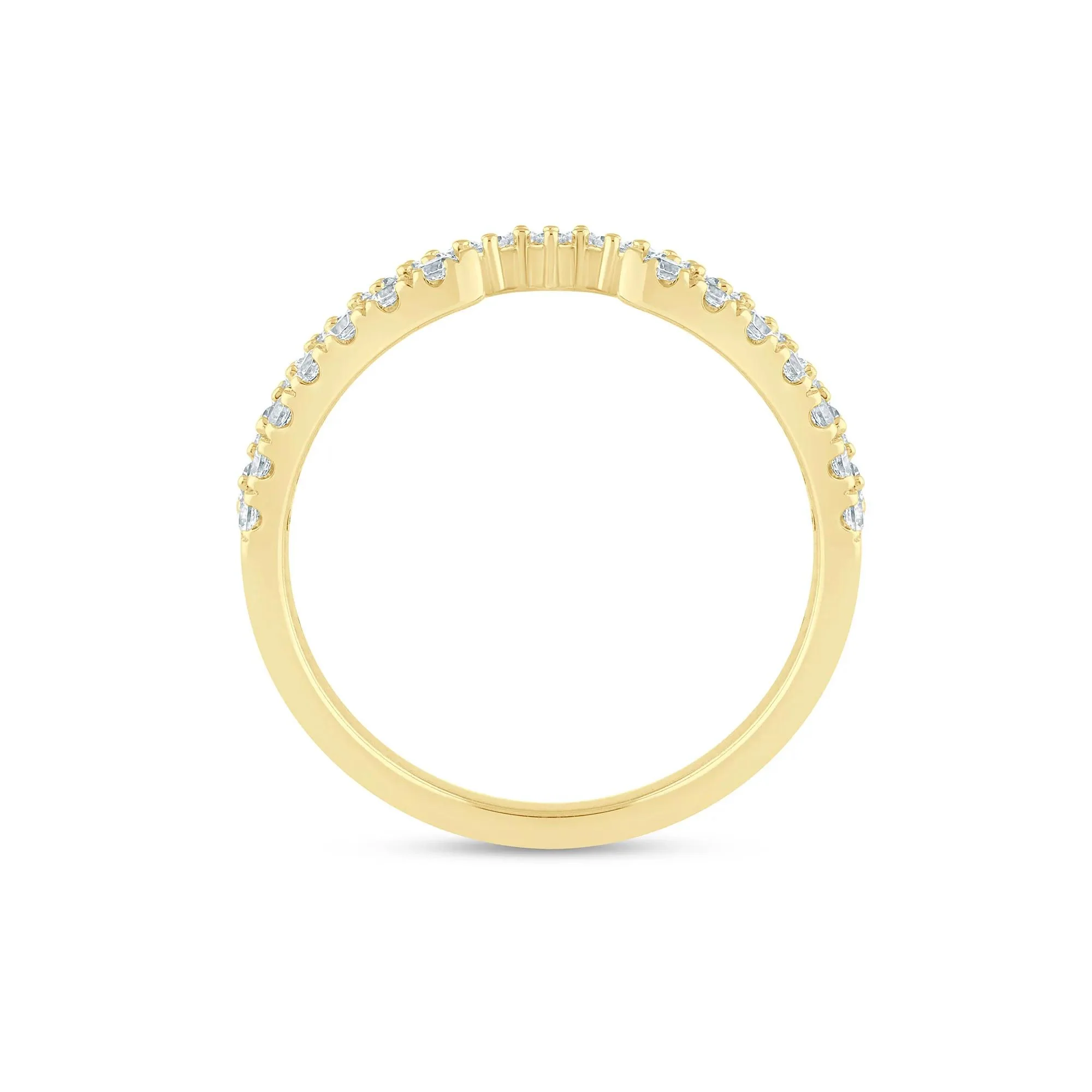 1/2 CT. Tw) Lab Grown Diamond Open Band Ring 14K Yellow Gold ( Size 6 2mm - Image 2