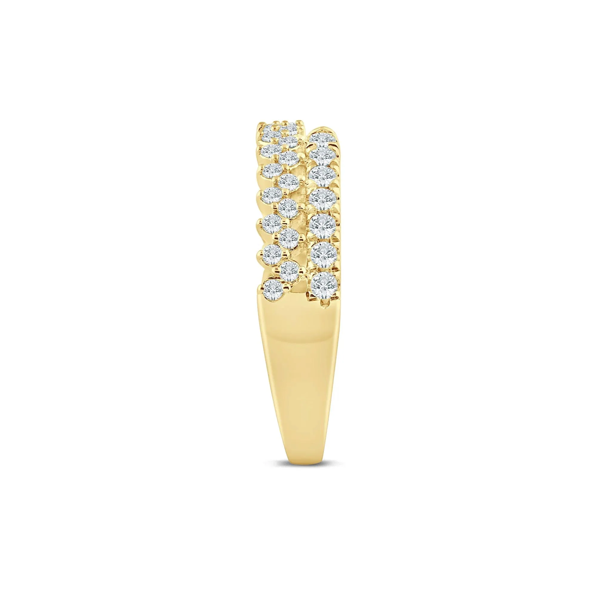 1/2 CT. Tw) Lab Grown Diamond Open Band Ring 14K Yellow Gold ( Size 9 2mm - Image 3