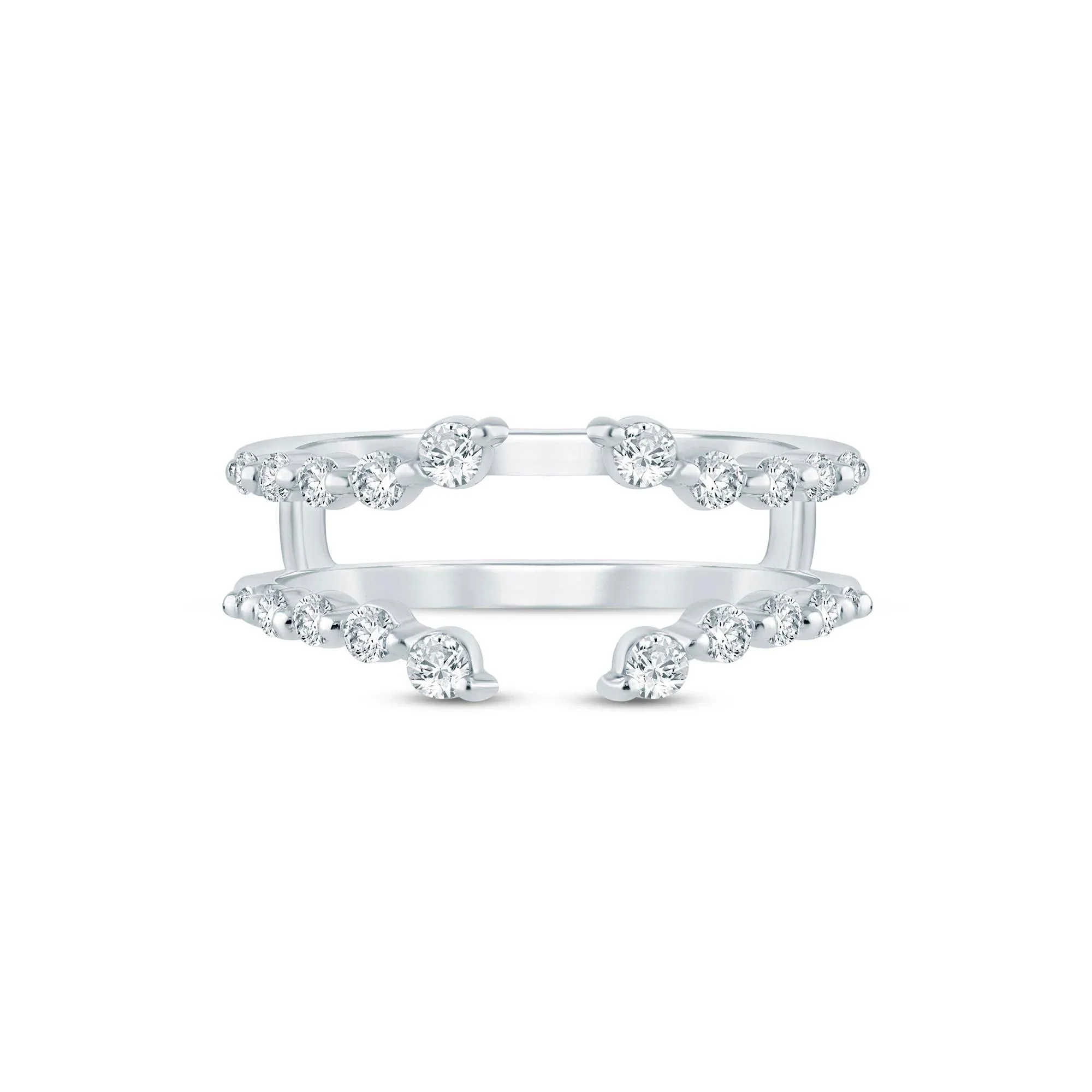 3/8 CT. Tw. Lab Grown Diamond Open Ring Insert 14K White Gold Size 6.5 1.5mm