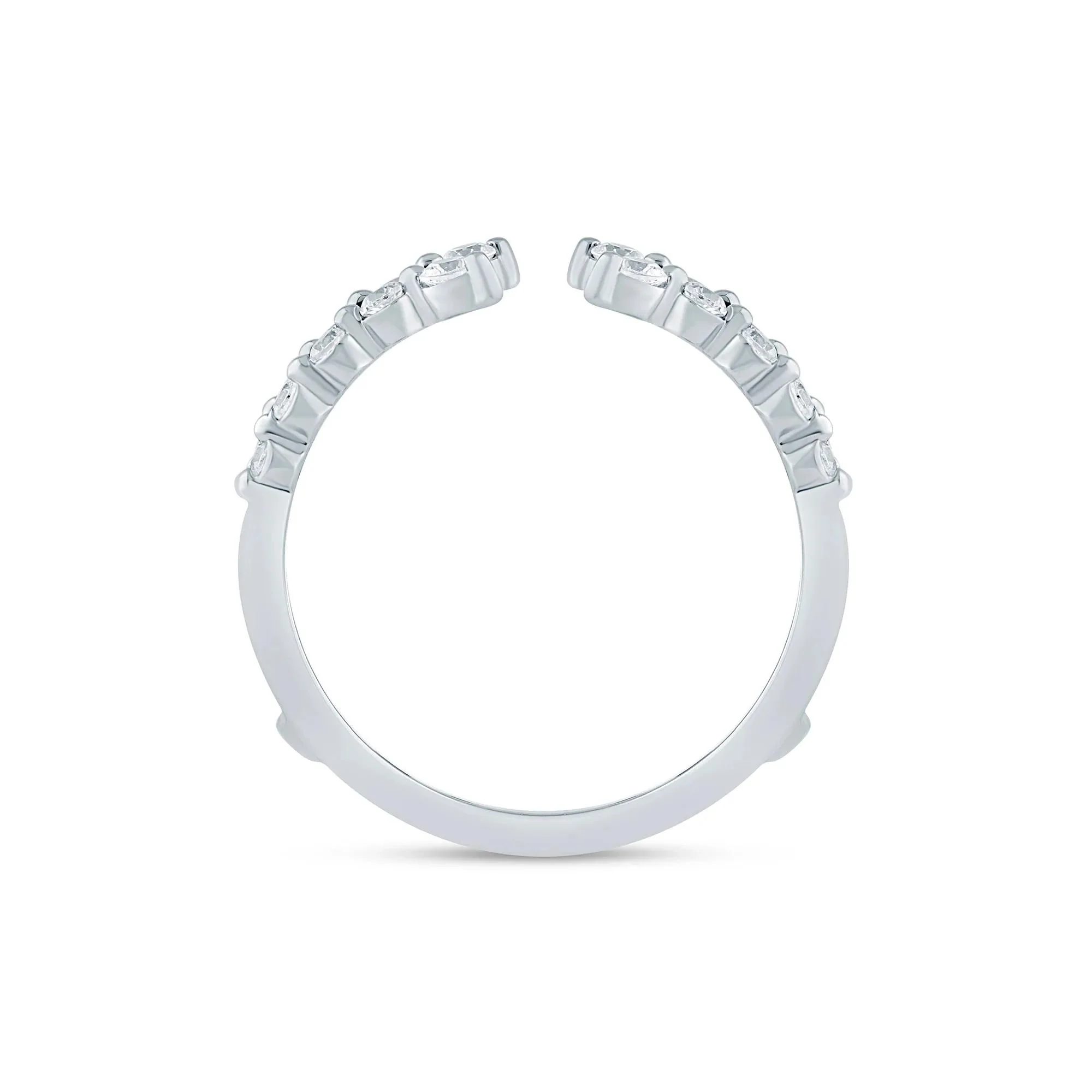 3/8 CT. Tw. Lab Grown Diamond Open Ring Insert 14K White Gold Size 7.5 1.5mm - Image 2