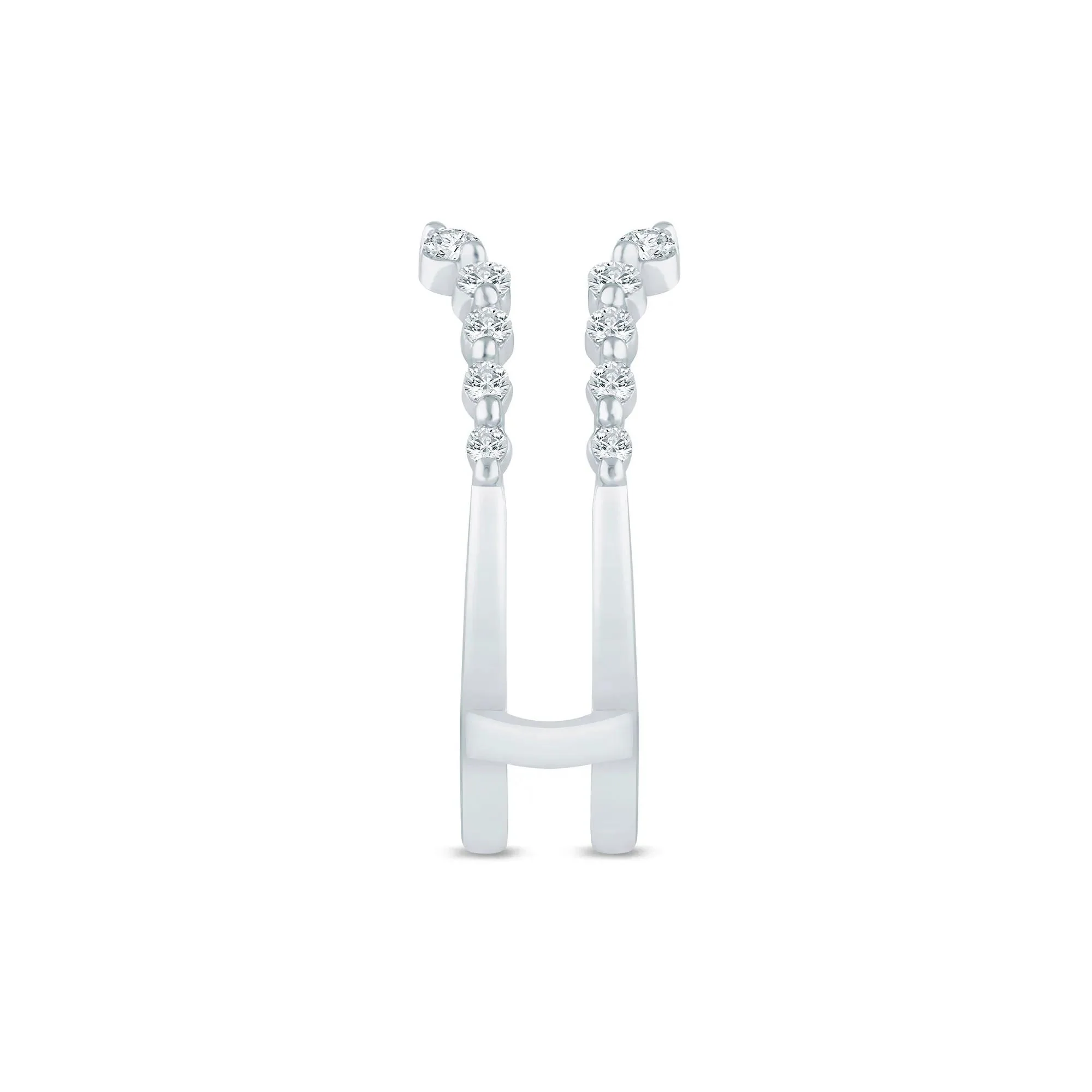 3/8 CT. Tw. Lab Grown Diamond Open Ring Insert 14K White Gold Size 7.5 1.5mm - Image 3