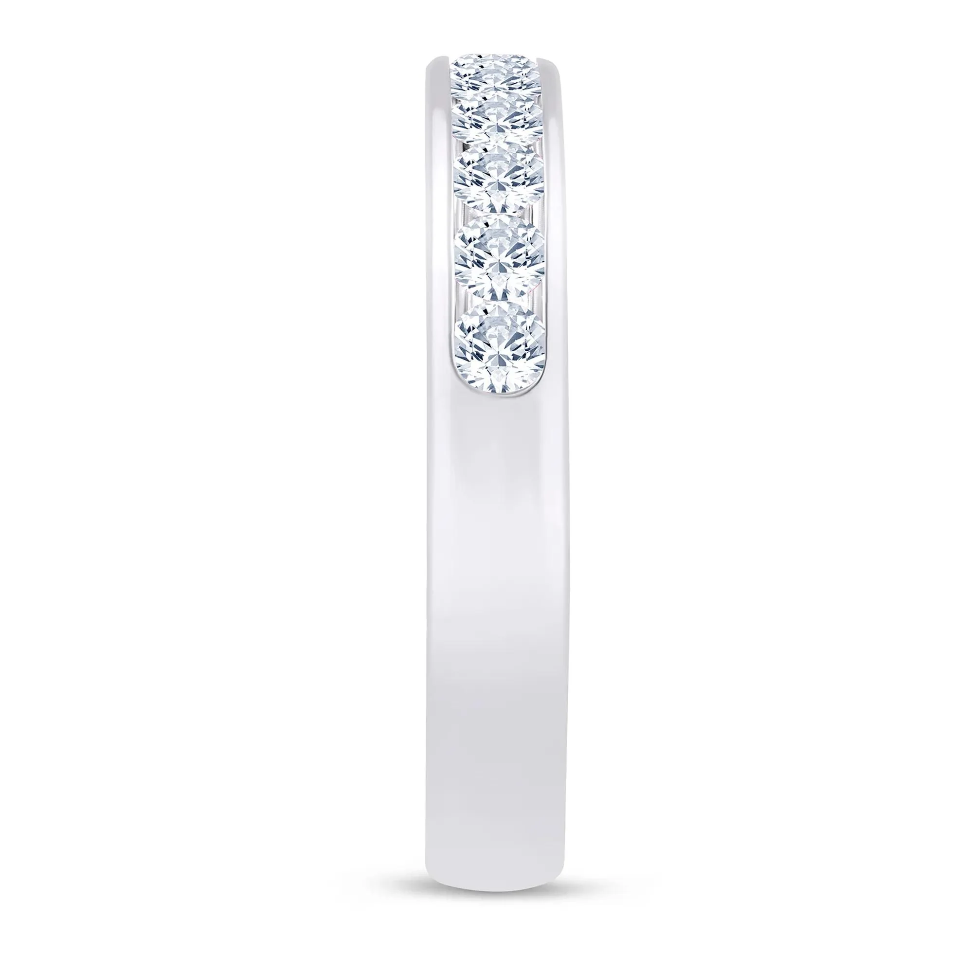 1/2 CT. Tw. Lab Grown Diamond Channel-Set Band Ring Platinum White Size 5.5 3mm - Image 3