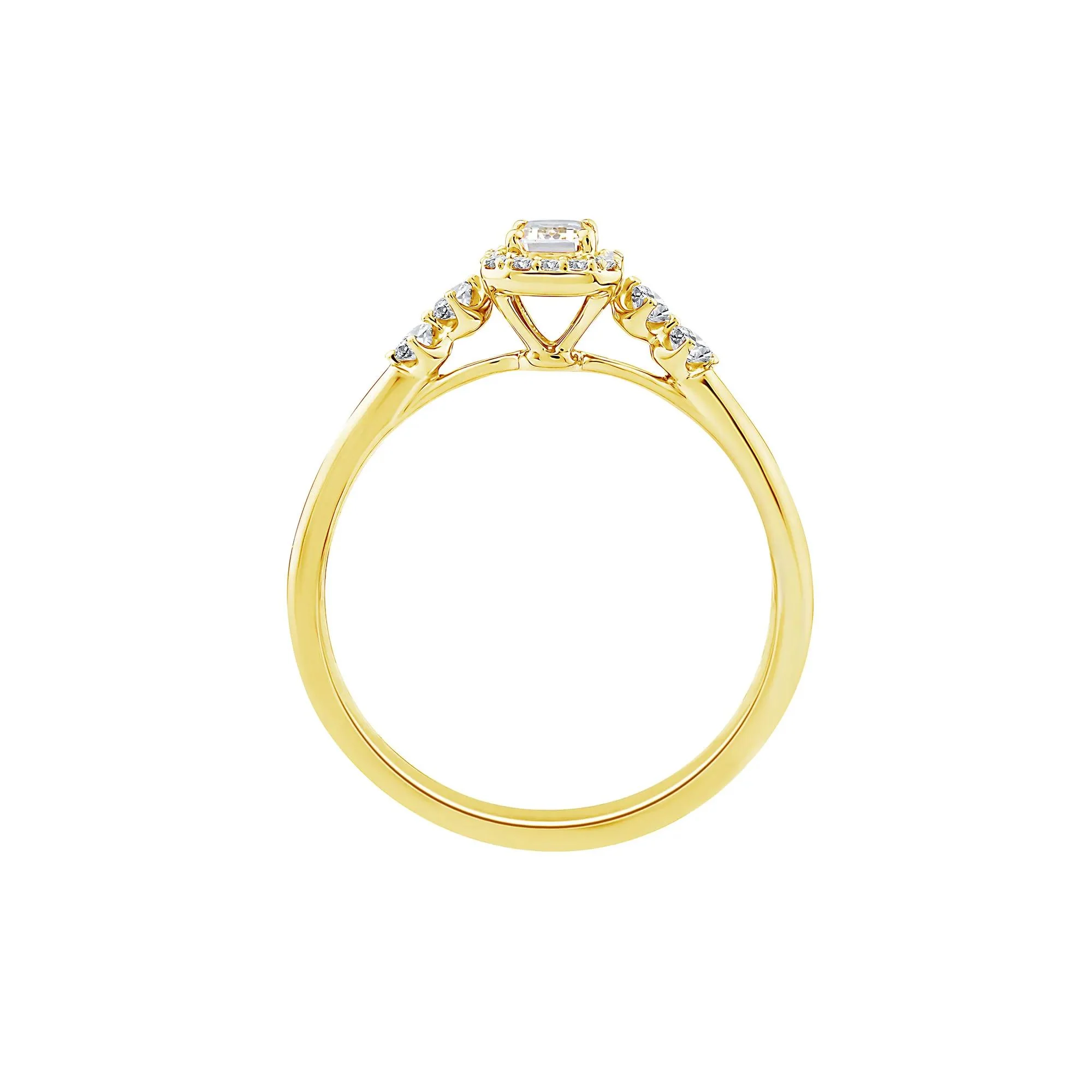 1/2 CT. Tw. Lab Grown Diamond Promise Ring 10K Yellow Gold Size 8 1.5mm - Image 2