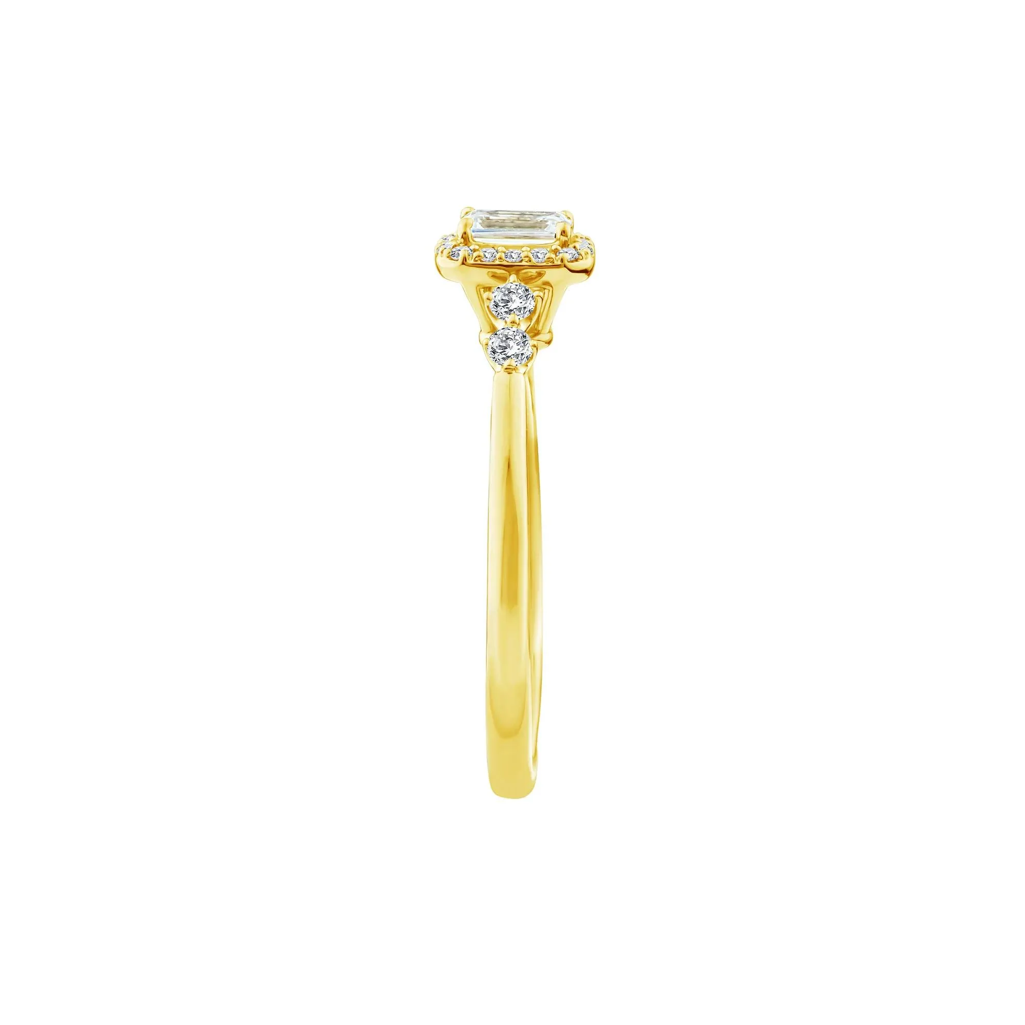 1/2 CT. Tw. Lab Grown Diamond Promise Ring 10K Yellow Gold Size 8.5 1.5mm - Image 3