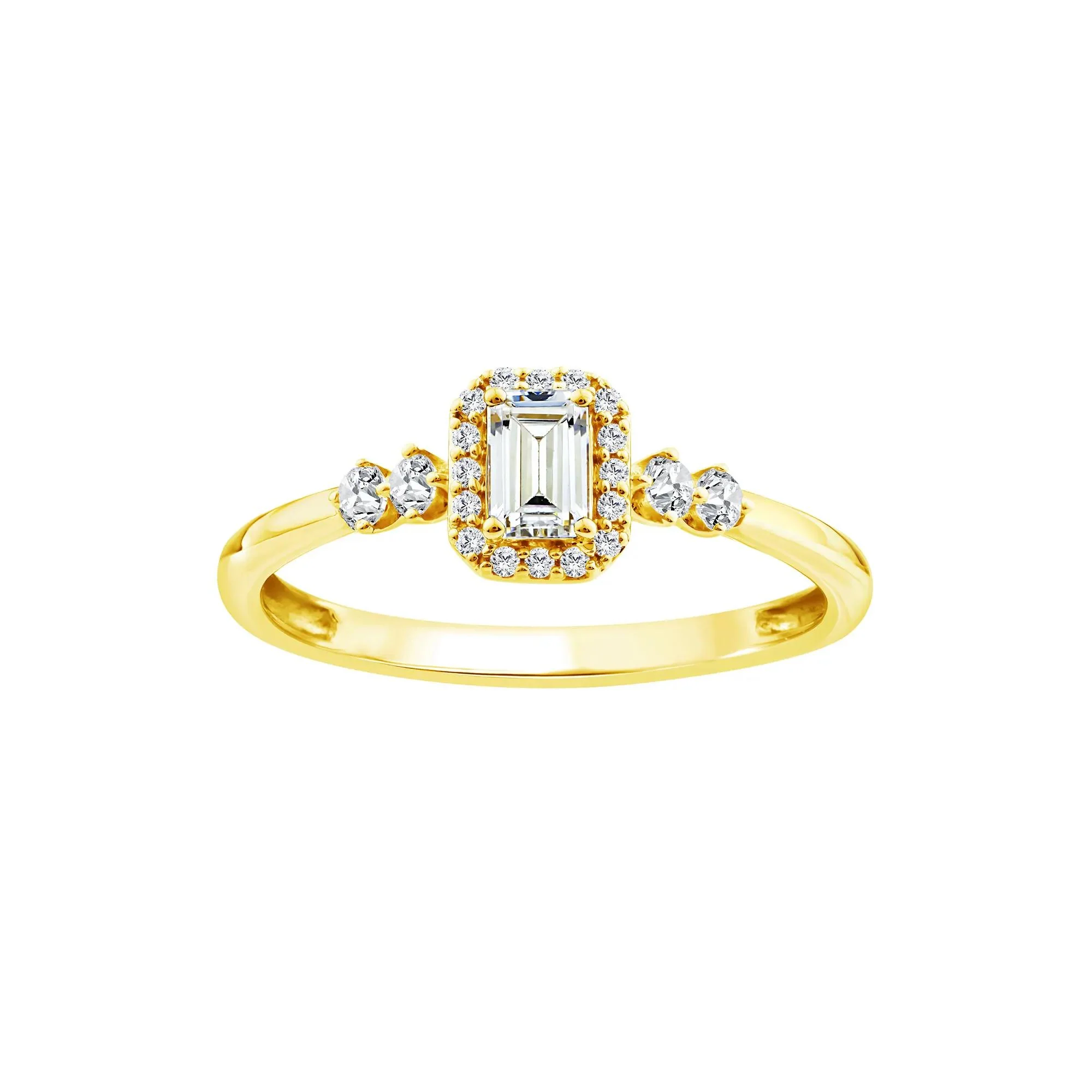 1/2 CT. Tw. Lab Grown Diamond Promise Ring 10K Yellow Gold Size 9 1.5mm