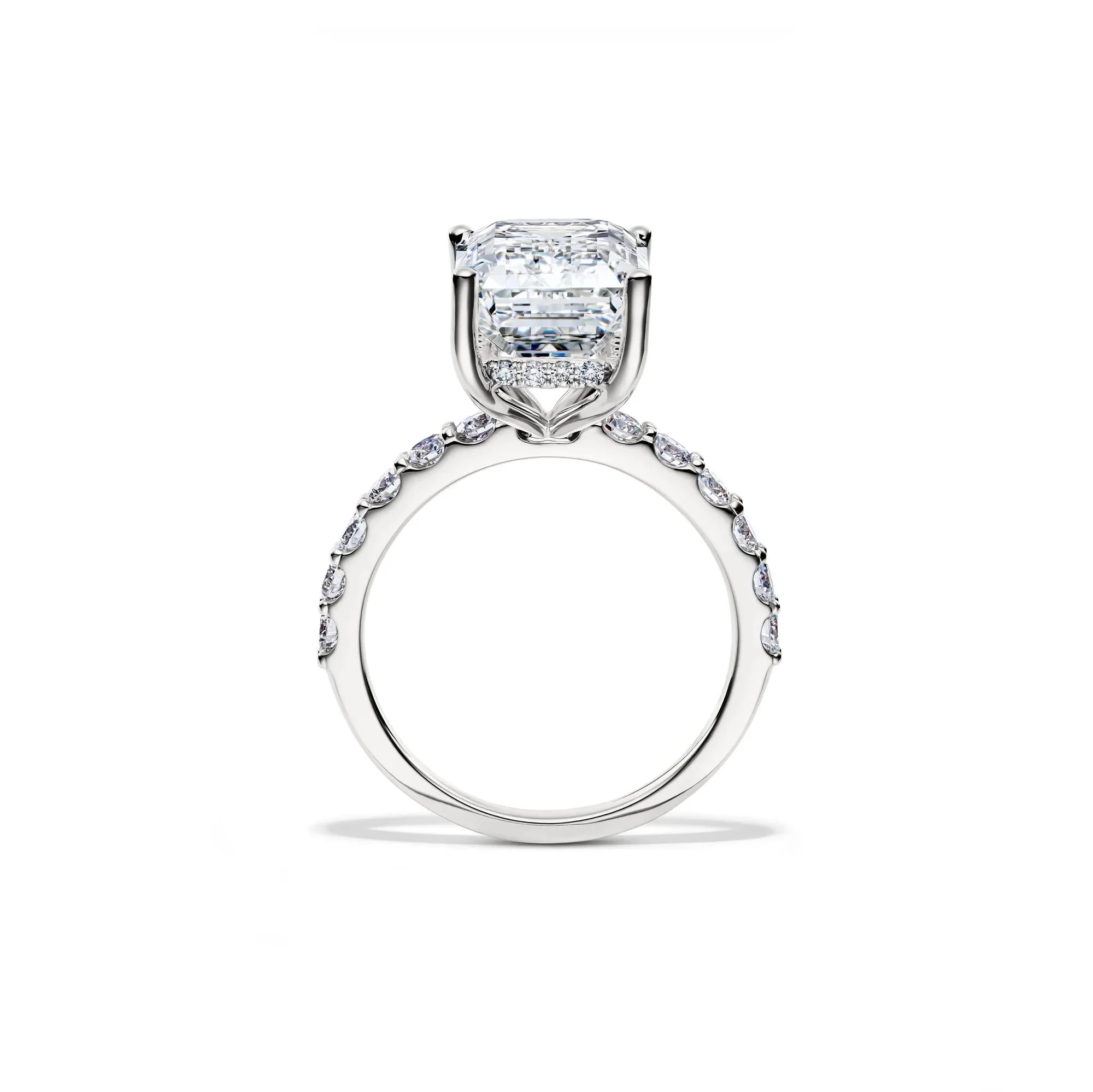 7 3/4 CT. Tw. Lab Grown Diamond Emerald-Cut Engagement Ring 14K White Gold Size 7.5 12.5mm - Image 2