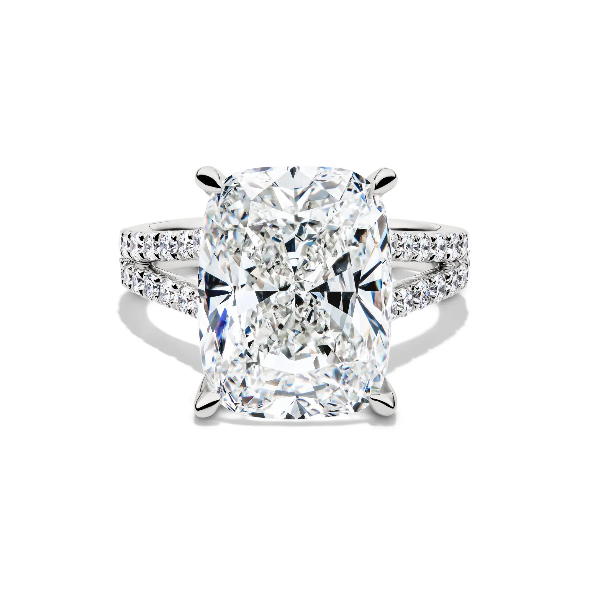 11 CT. Tw. Lab Grown Diamond Elongated Cushion-Cut Engagement Ring 14K White Gold Size 7 1.5mm