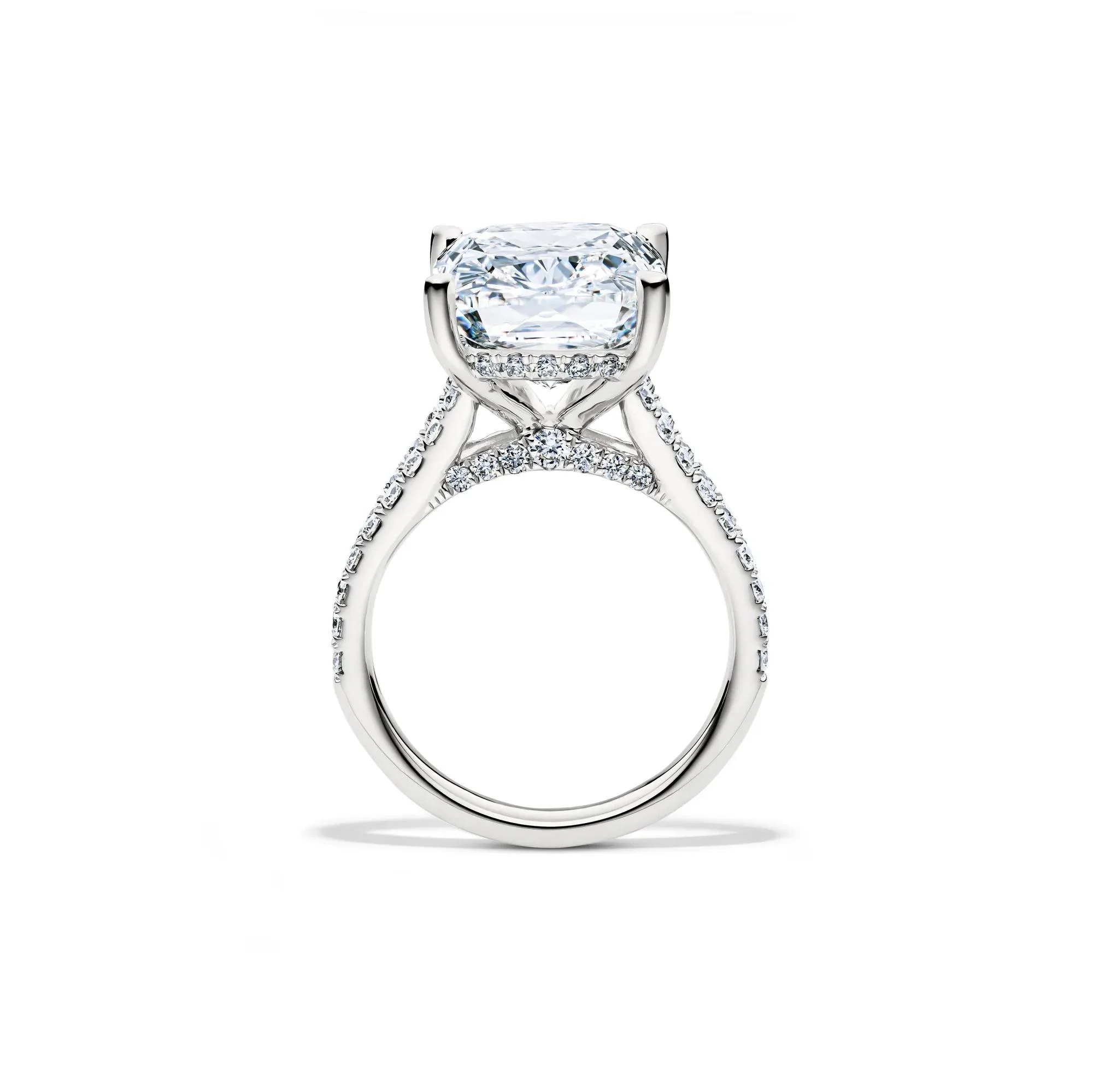 11 CT. Tw. Lab Grown Diamond Elongated Cushion-Cut Engagement Ring 14K White Gold Size 7.5 1.5mm - Image 2