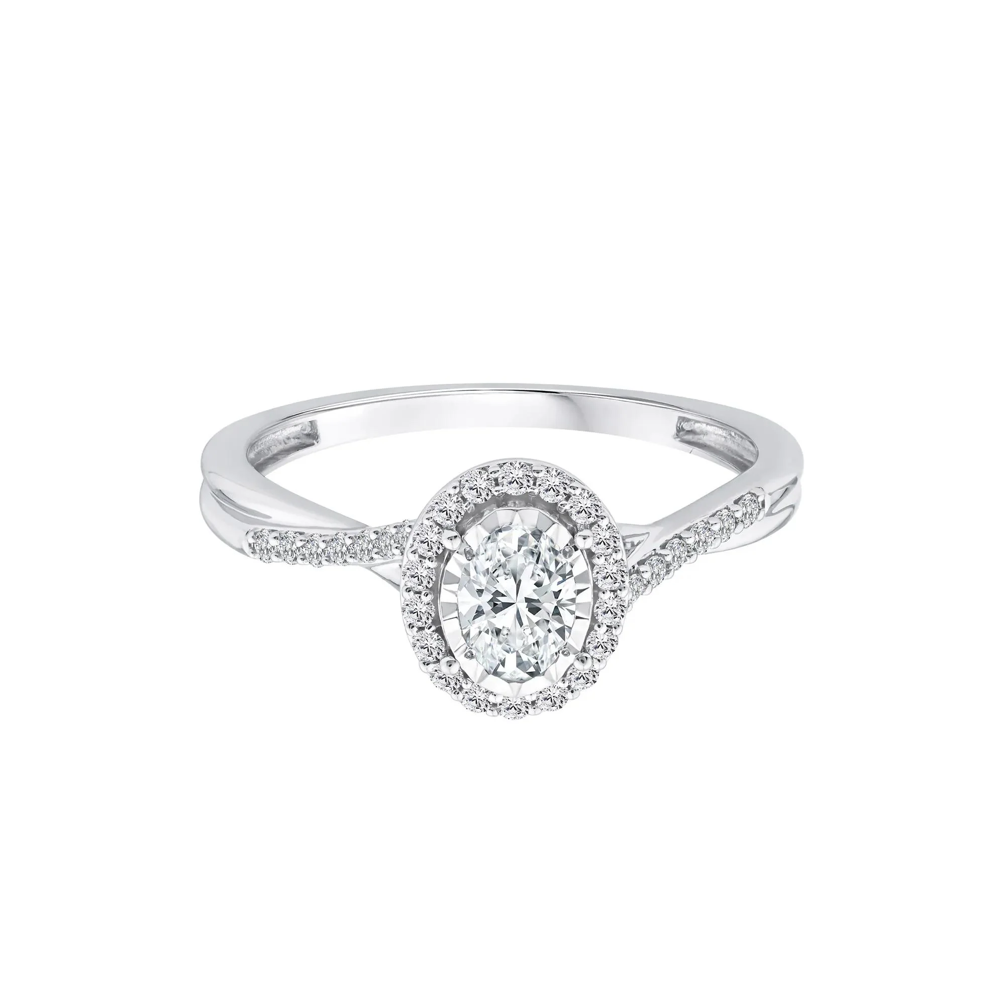 1/2 CT. Tw. Lab Grown Diamond Promise Ring 10K White Gold Size 8 1.5mm
