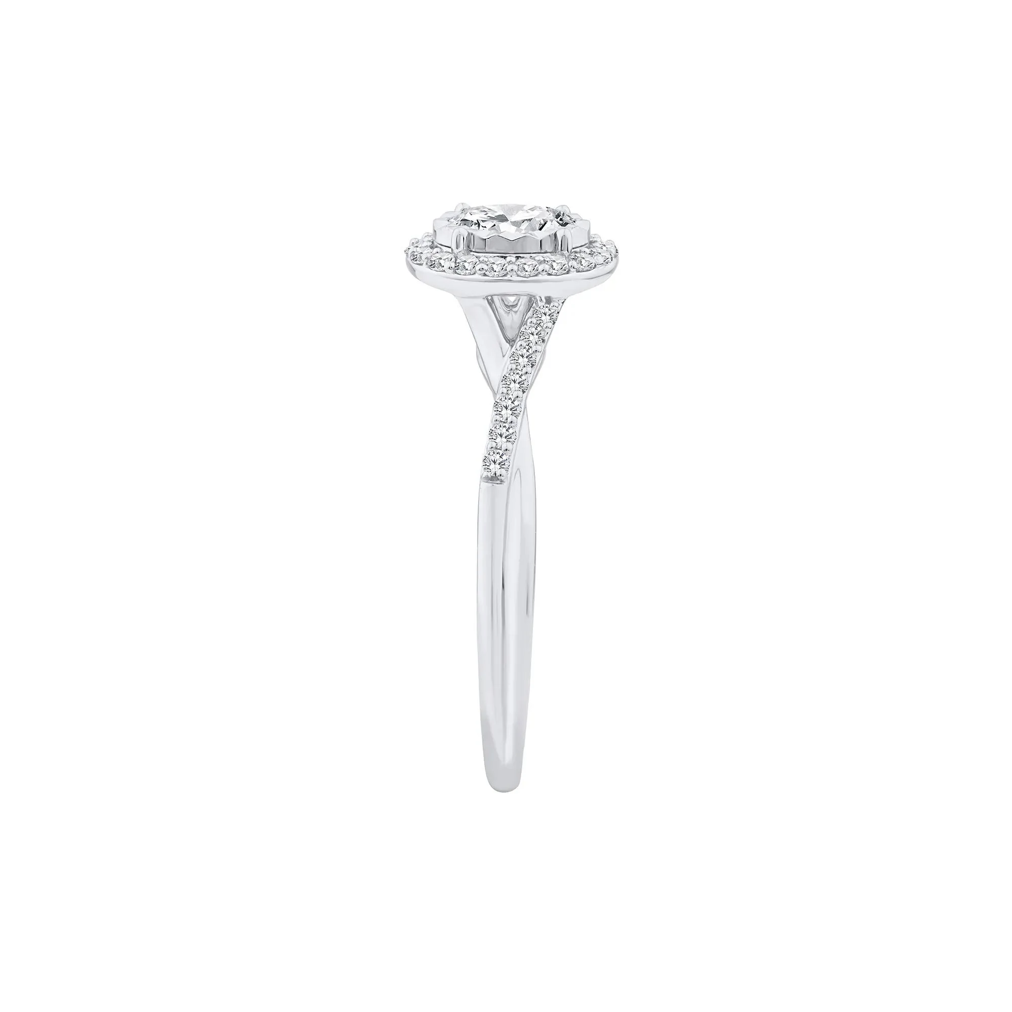 1/2 CT. Tw. Lab Grown Diamond Promise Ring 10K White Gold Size 8.5 1.5mm - Image 3