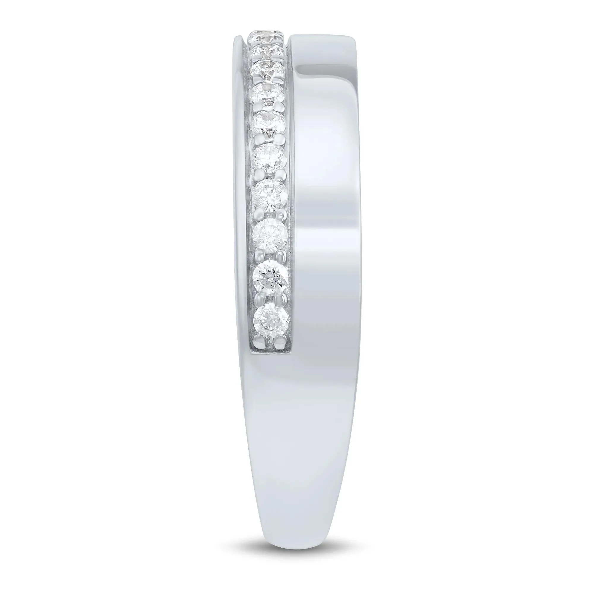 1/4 CT. Tw. Lab Grown Diamond High-Polish Band Ring 10K White Gold Round Brilliant Cut Size 6 1.5mm - Image 3