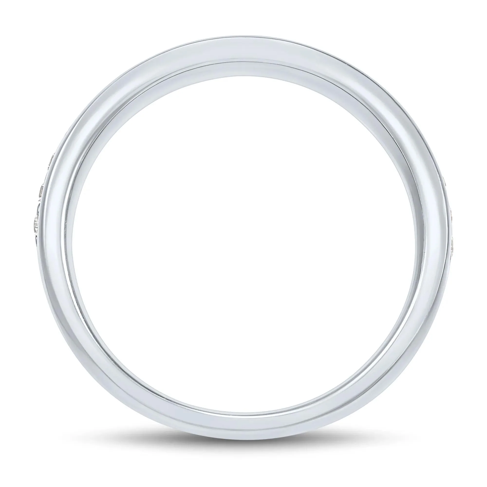 1/4 CT. Tw. Lab Grown Diamond High-Polish Band Ring 10K White Gold Round Brilliant Cut Size 7 1.5mm - Image 2