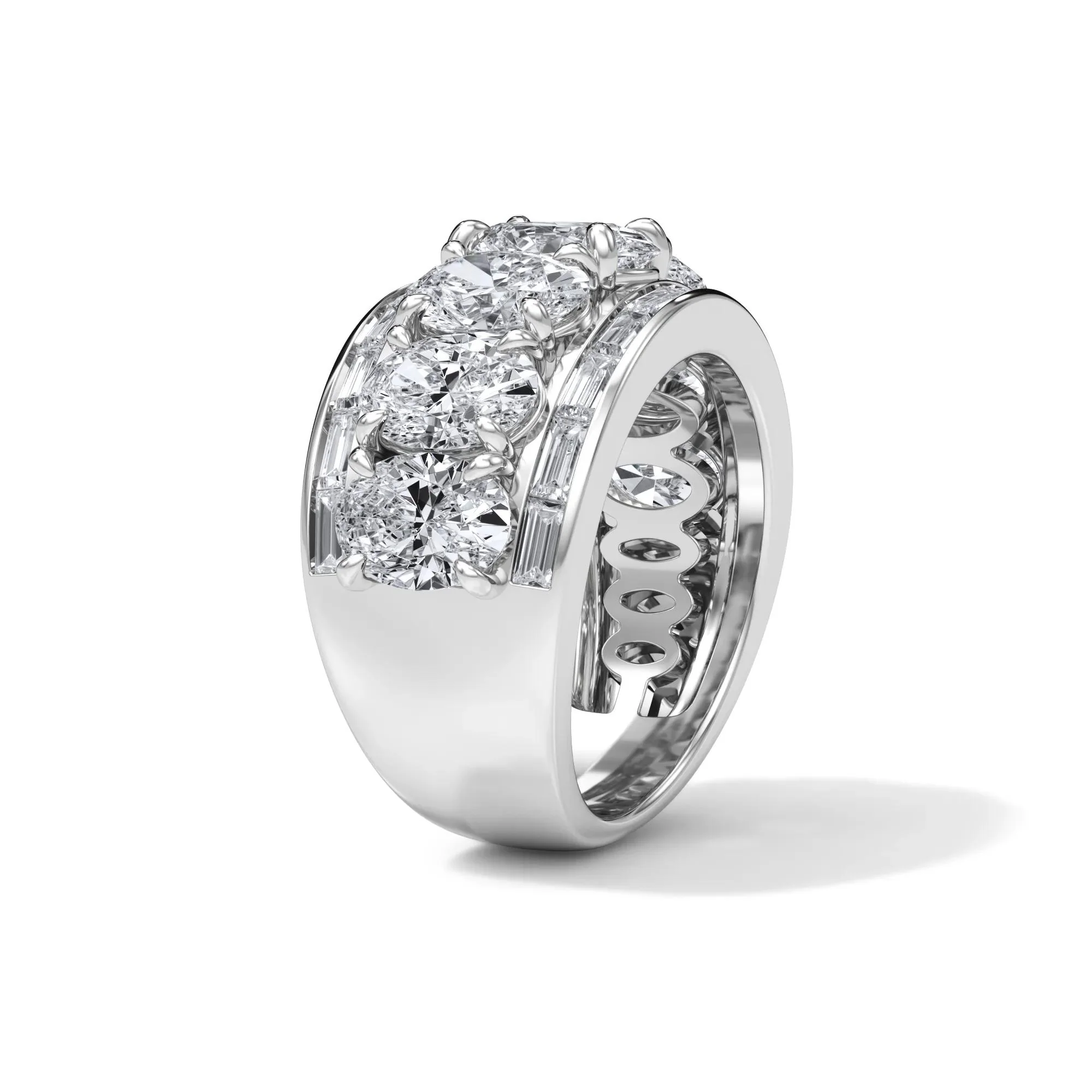 6 CT. Tw. Lab Grown Diamond Multi-Row Anniversary Band Ring 14K White Gold Size 6 - Image 3