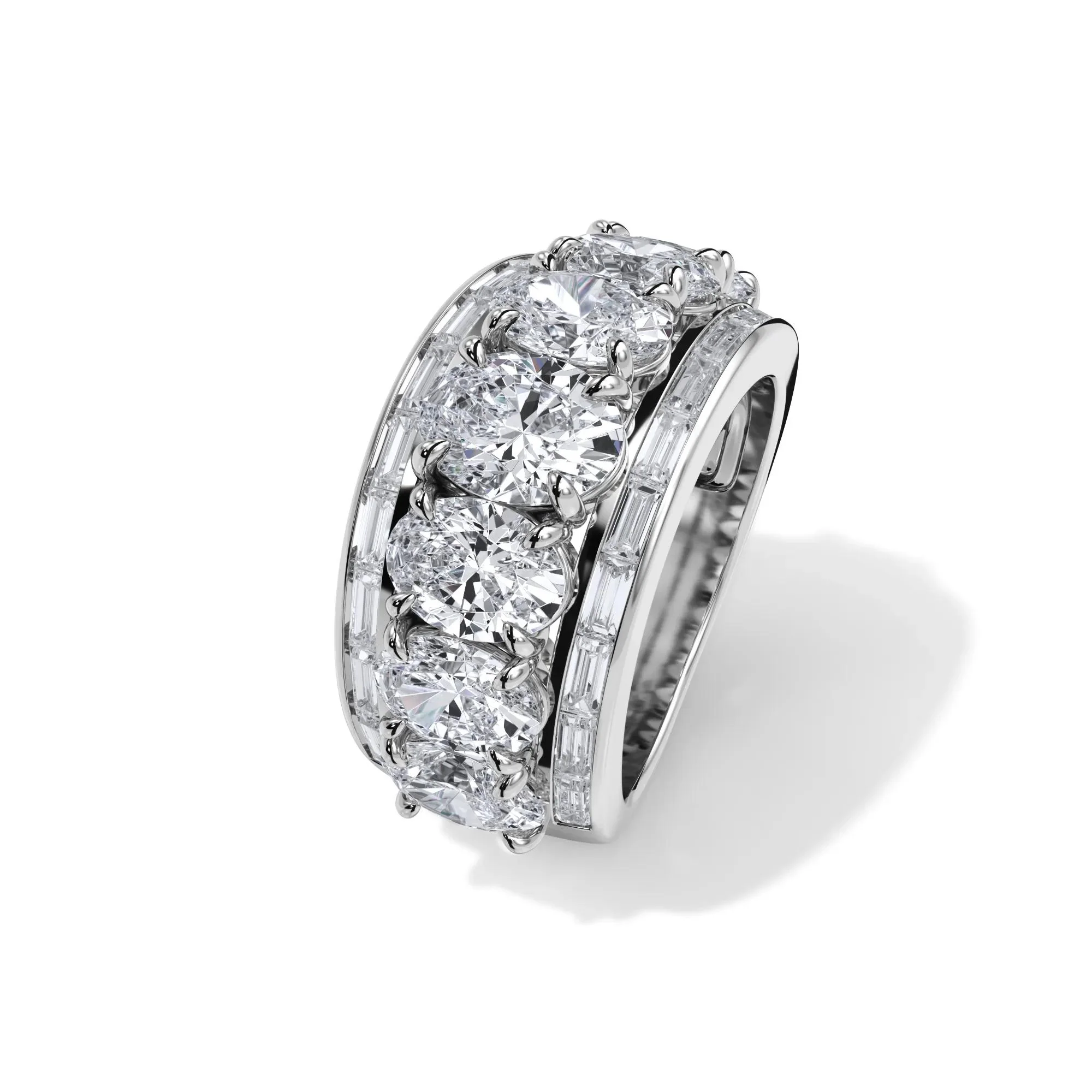 6 CT. Tw. Lab Grown Diamond Multi-Row Anniversary Band Ring 14K White Gold Size 6.5 - Image 4