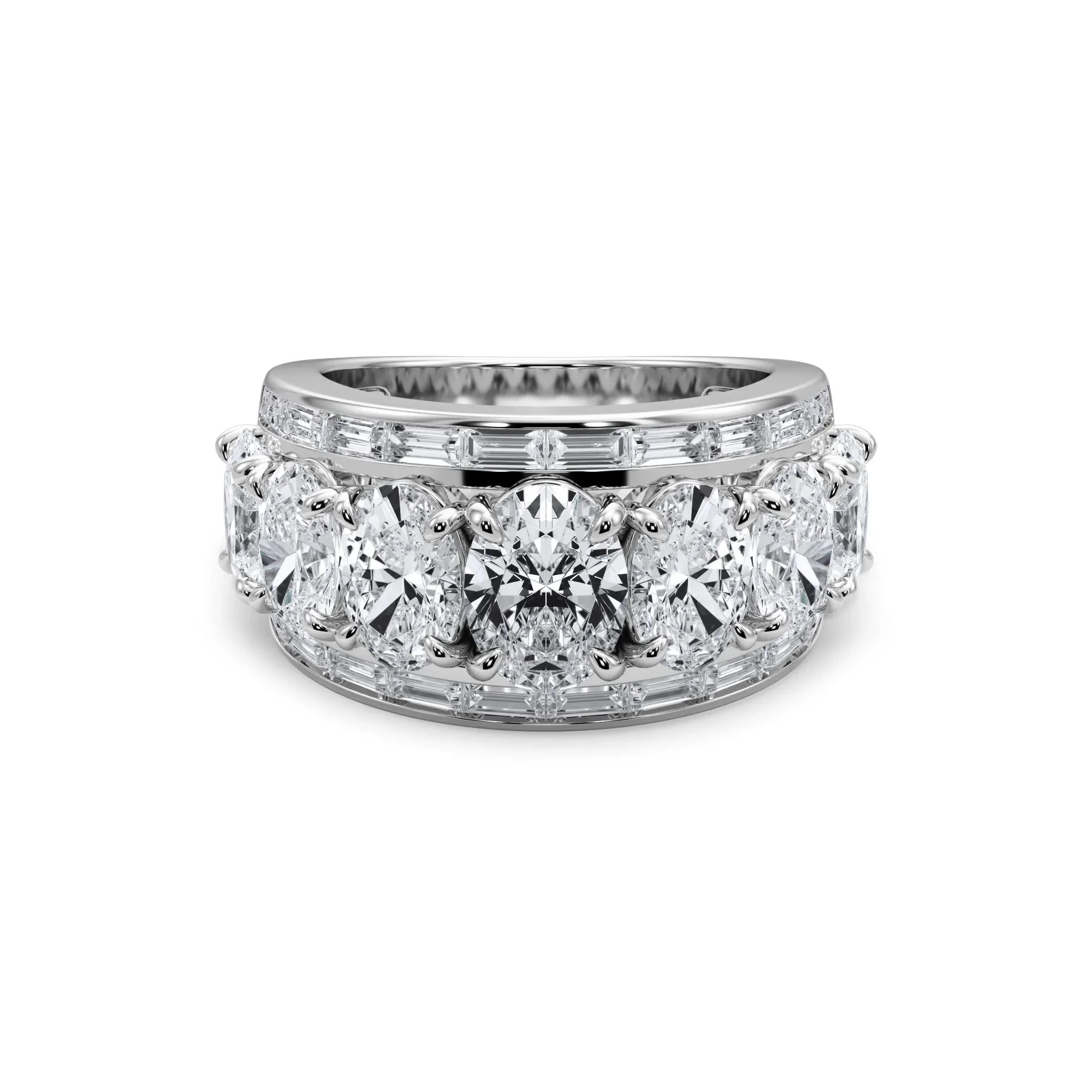 6 CT. Tw. Lab Grown Diamond Multi-Row Anniversary Band Ring 14K White Gold Size 8