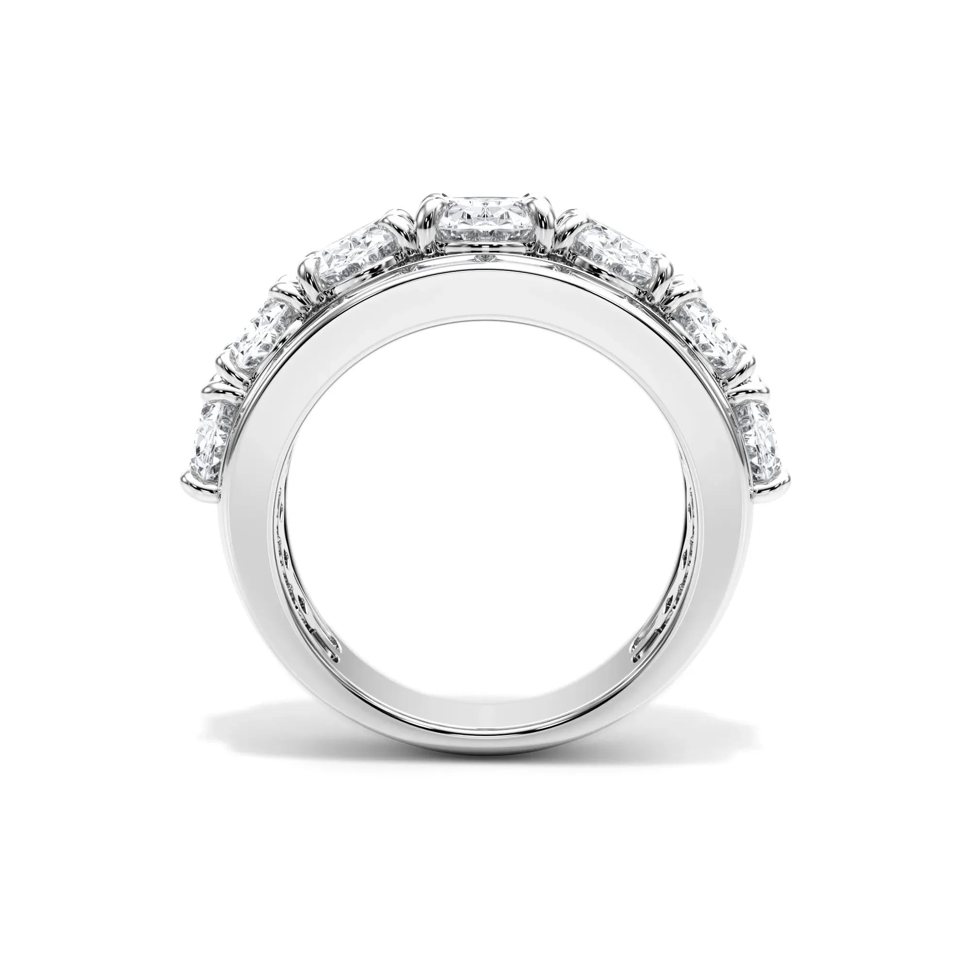 6 CT. Tw. Lab Grown Diamond Multi-Row Anniversary Band Ring 14K White Gold Size 8 - Image 2