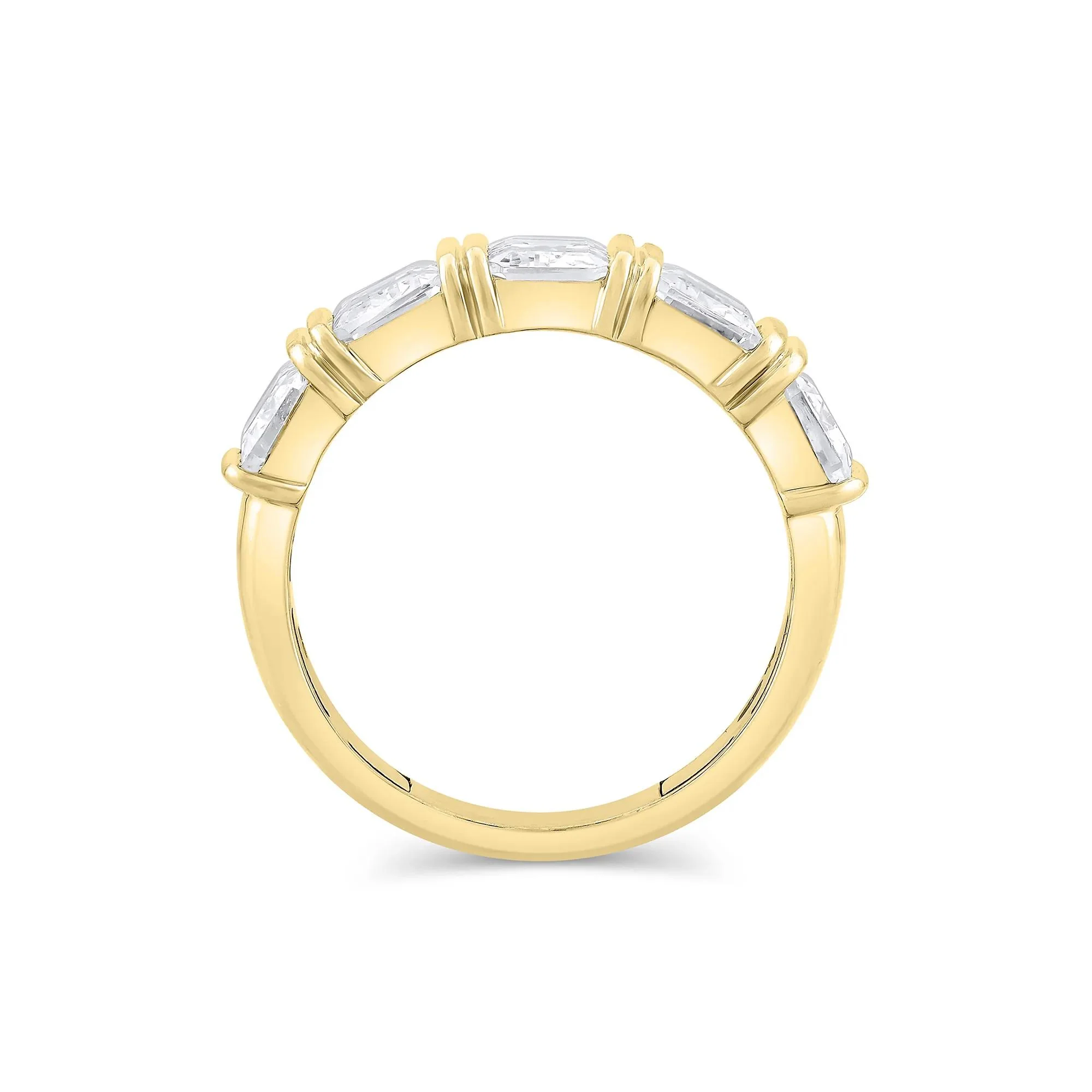3 1/2 CT. Tw. Lab Grown Diamond 5-Stone Anniversary Band Ring 14K Yellow Gold Size 6.5 - Image 2