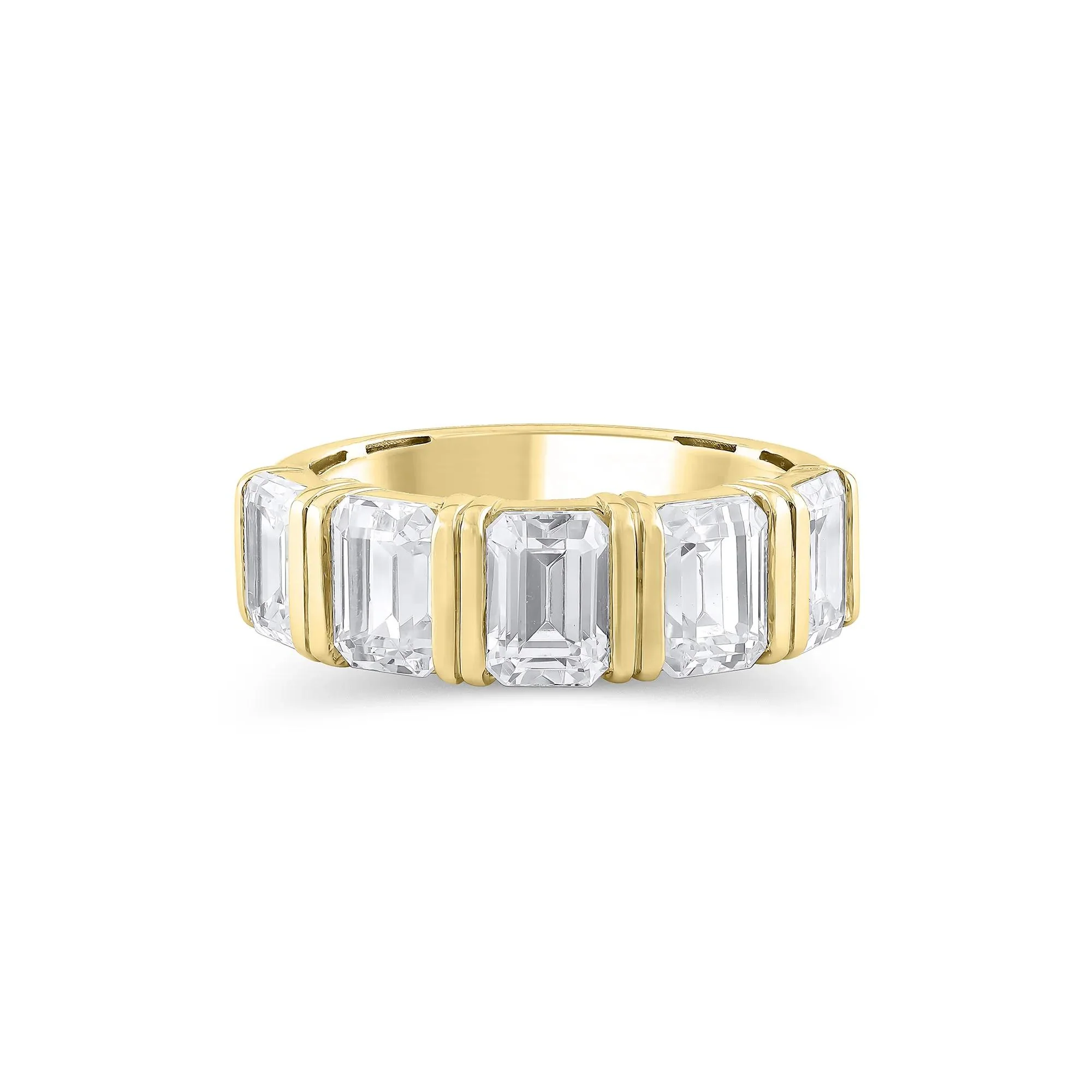 3 1/2 CT. Tw. Lab Grown Diamond 5-Stone Anniversary Band Ring 14K Yellow Gold Size 8.5