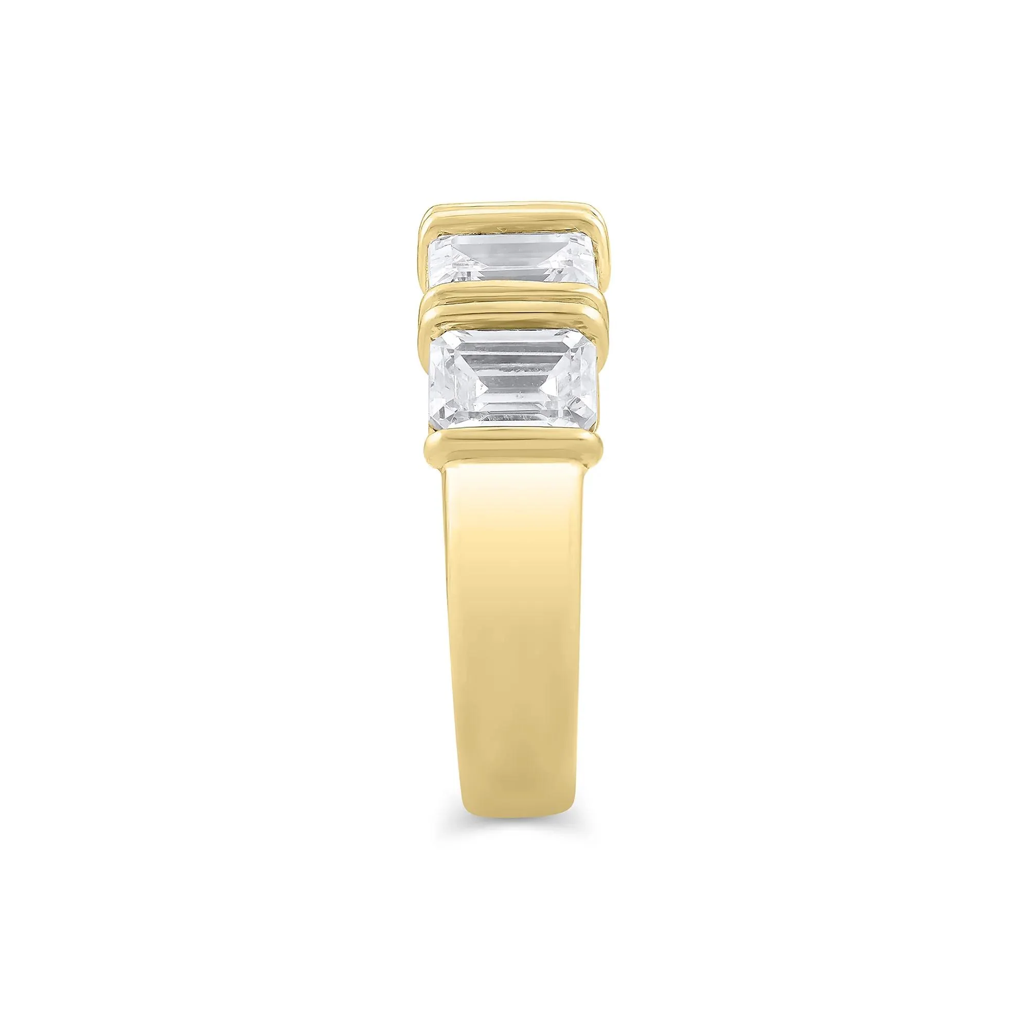 3 1/2 CT. Tw. Lab Grown Diamond 5-Stone Anniversary Band Ring 14K Yellow Gold Size 8.5 - Image 3