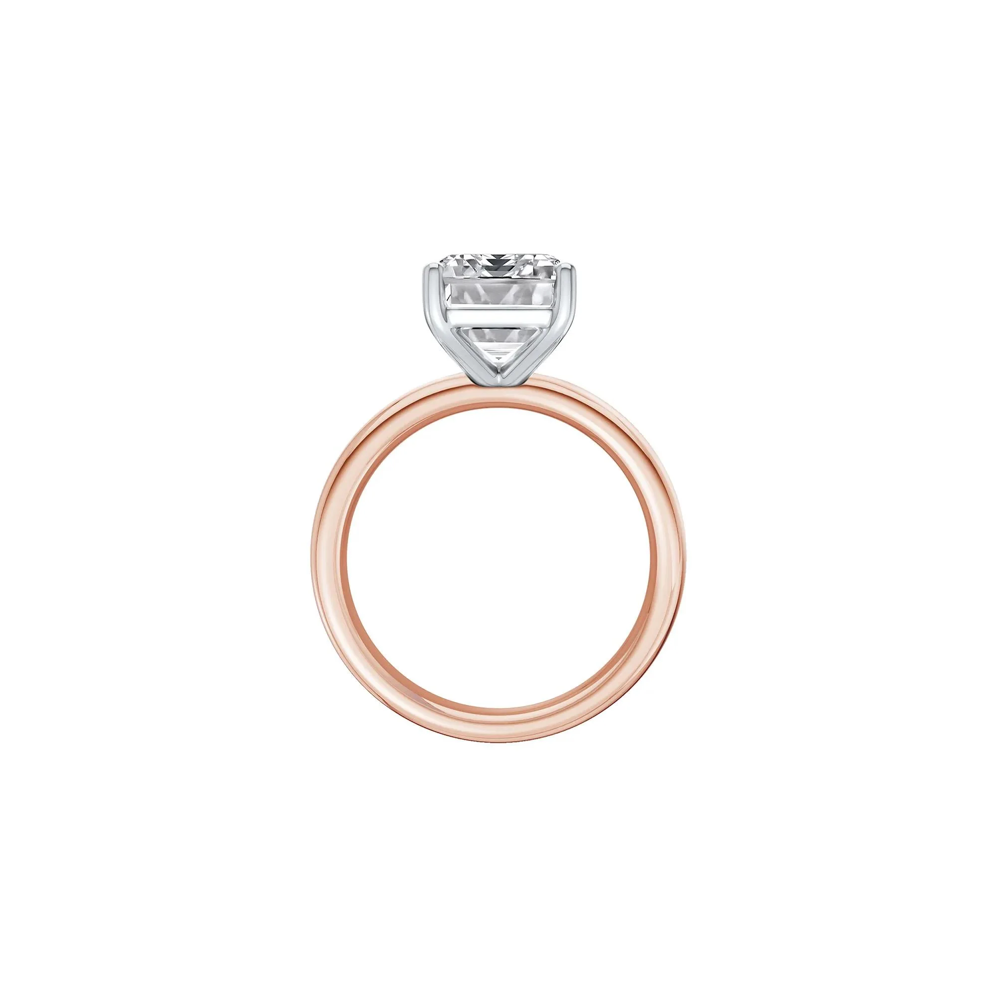 3 CT. Tw. Lab Grown Diamond Asscher Cut Solitaire Ring 14K Rose and White Gold Size 8 2mm - Image 2