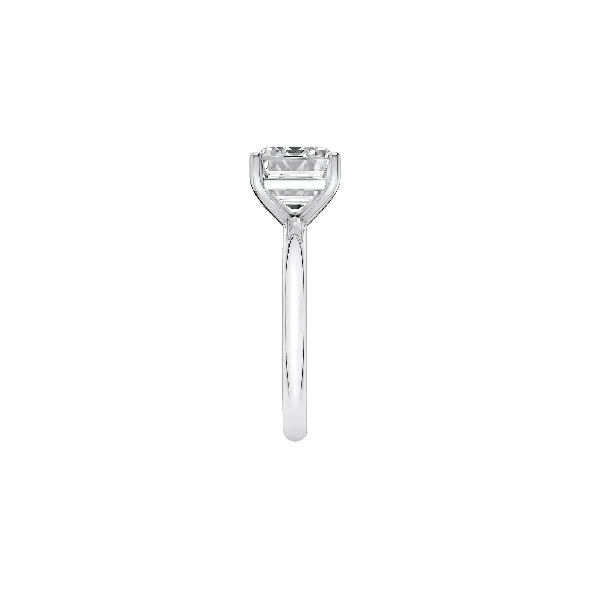 3 CT. Tw. Lab Grown Diamond Asscher Cut Solitaire Ring 14K White Gold Size 10.5 2mm - Image 3