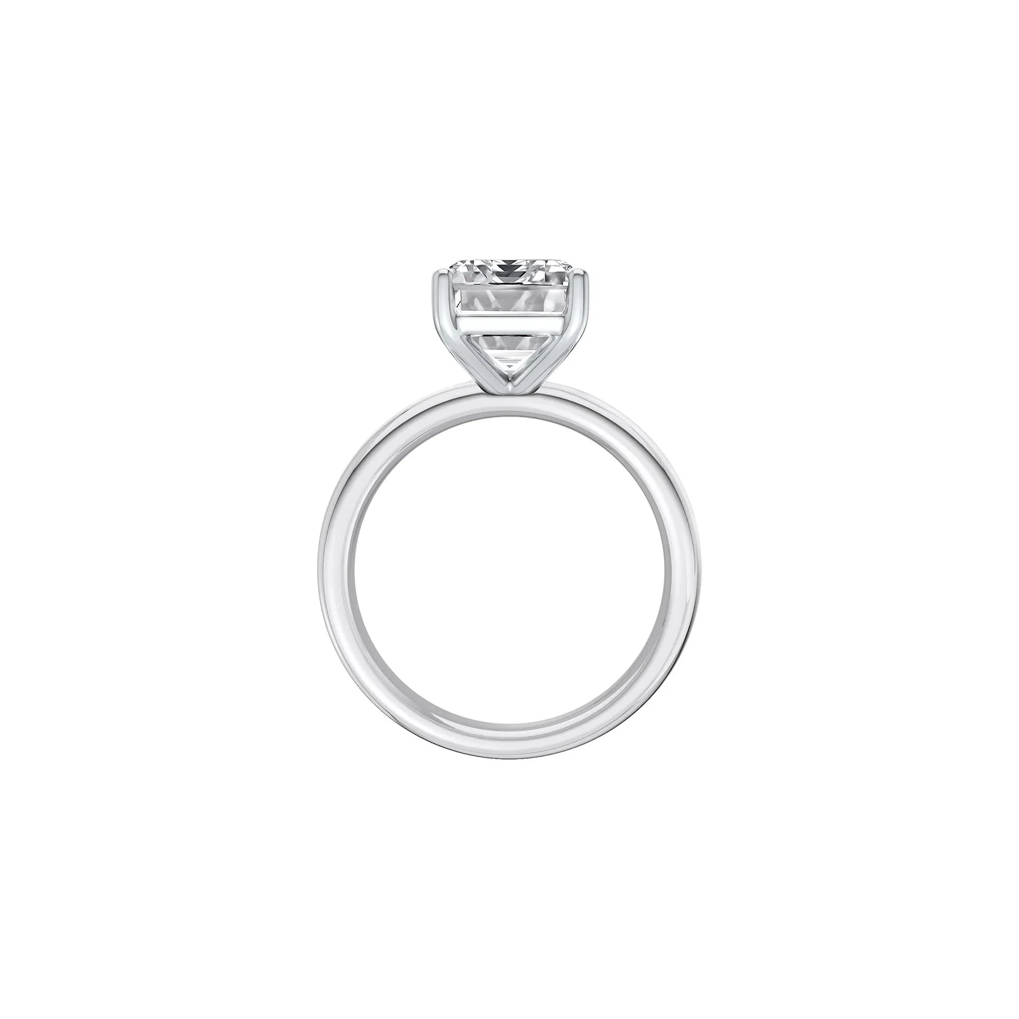 3 CT. Tw. Lab Grown Diamond Asscher Cut Solitaire Ring Platinum White Size 6.5 2mm - Image 2
