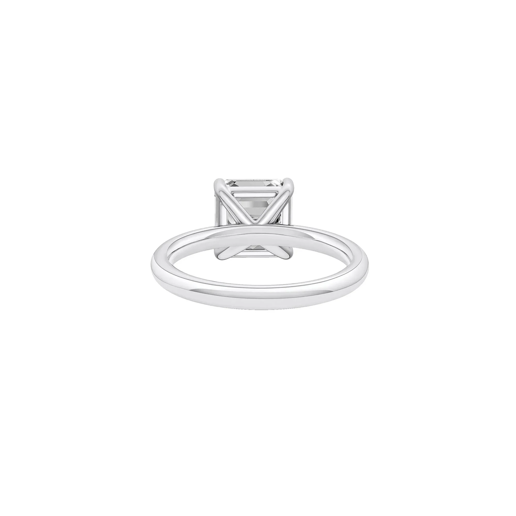 3 CT. Tw. Lab Grown Diamond Asscher Cut Solitaire Ring Platinum White Size 7 2mm - Image 4